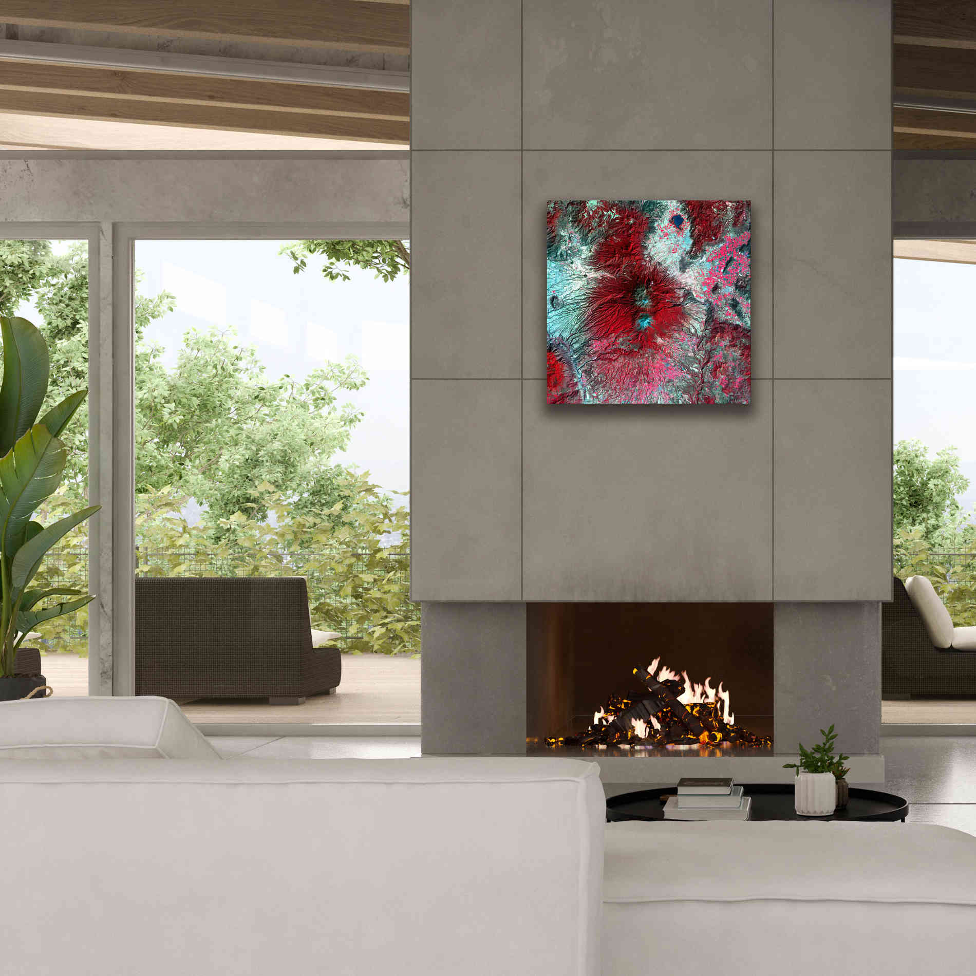 'Earth as Art: Colima Volcano' Canvas Wall Art,26 x 26