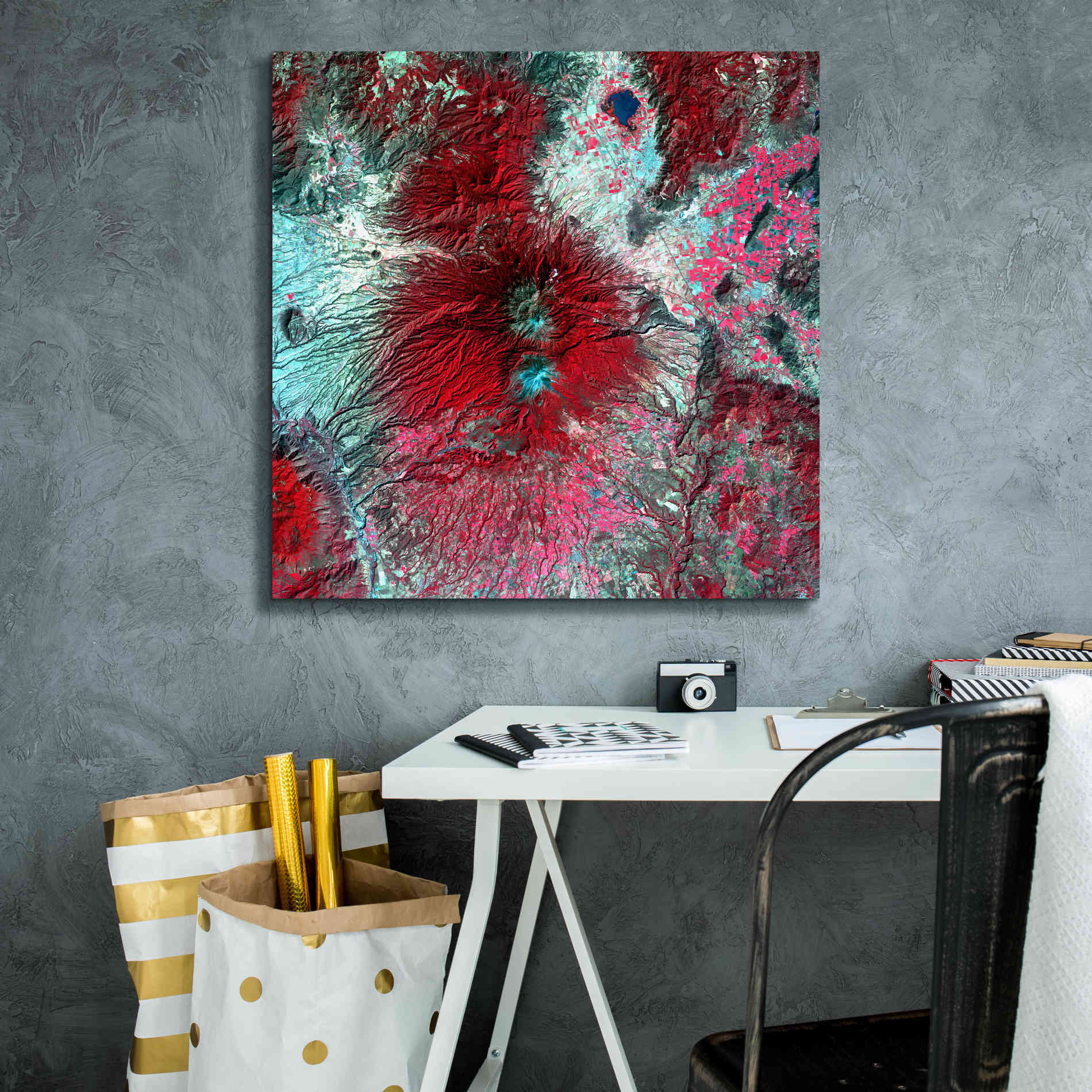 'Earth as Art: Colima Volcano' Canvas Wall Art,26 x 26