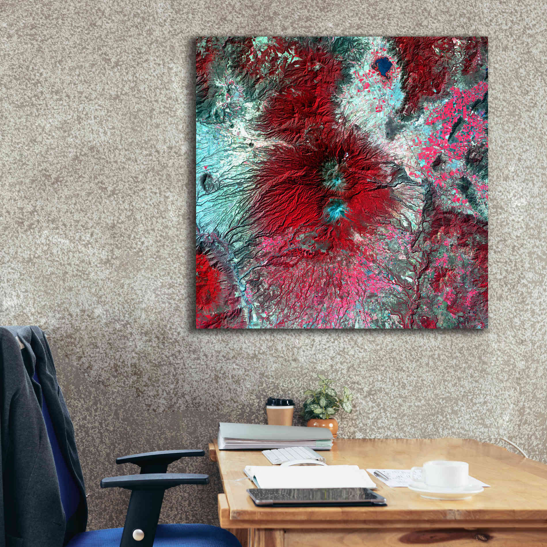 'Earth as Art: Colima Volcano' Canvas Wall Art,37 x 37