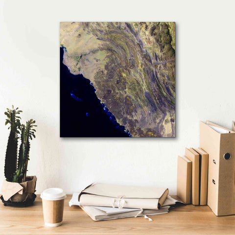 Image of 'Earth as Art: Harrat Al Birk' Canvas Wall Art,18 x 18