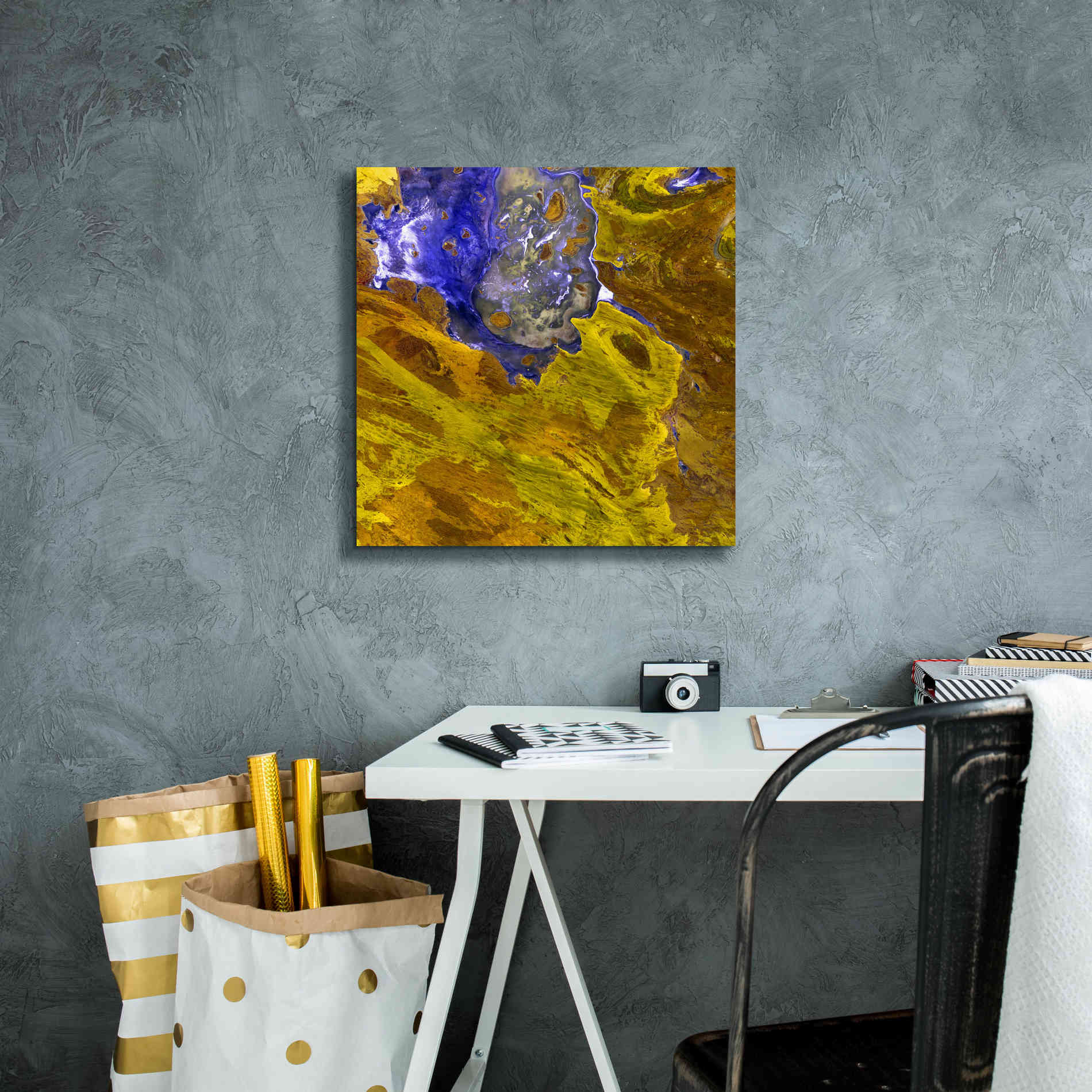 'Earth as Art: Lake Disappointment' Canvas Wall Art,18 x 18