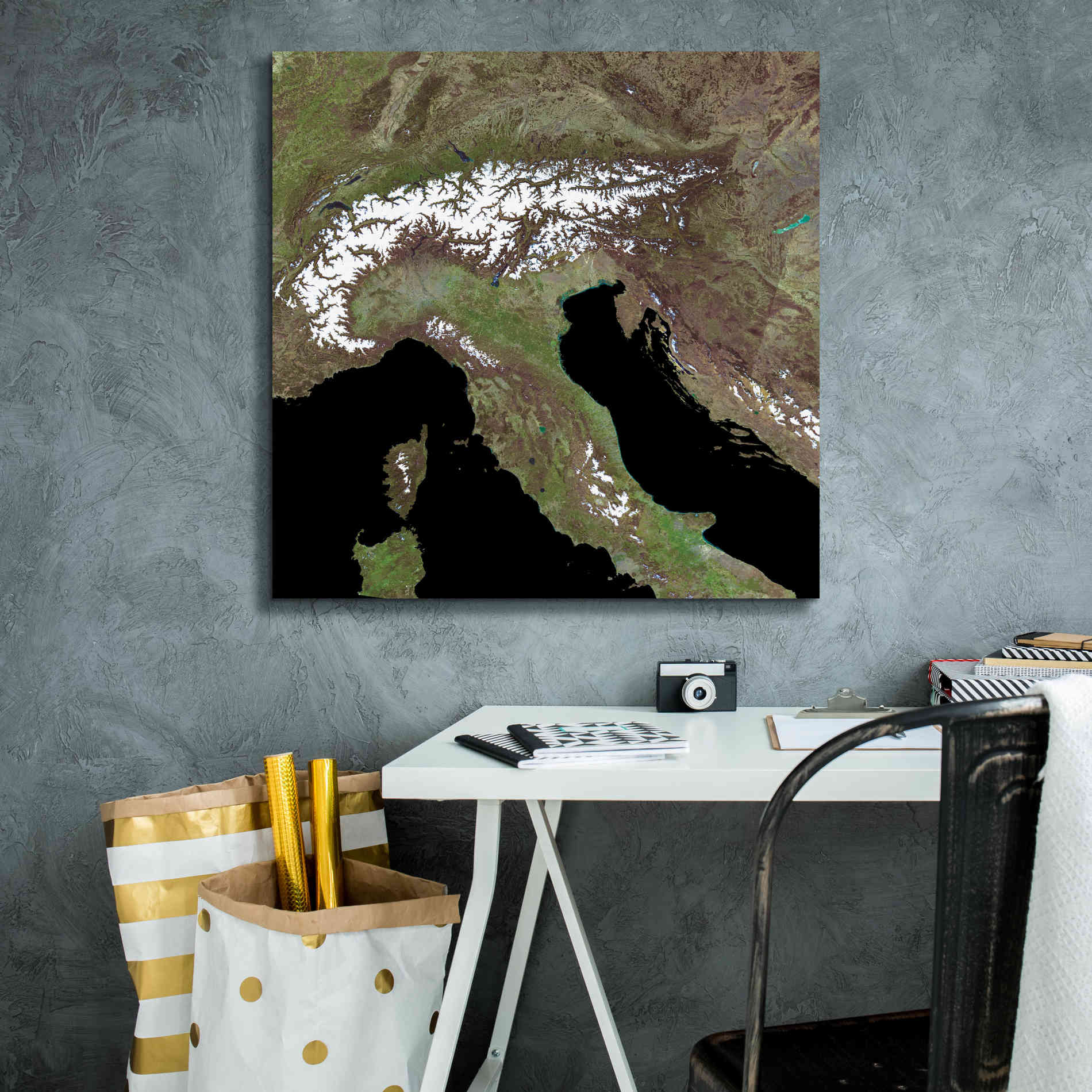 'Earth as Art: Mediterranean Sea' Canvas Wall Art,26 x 26