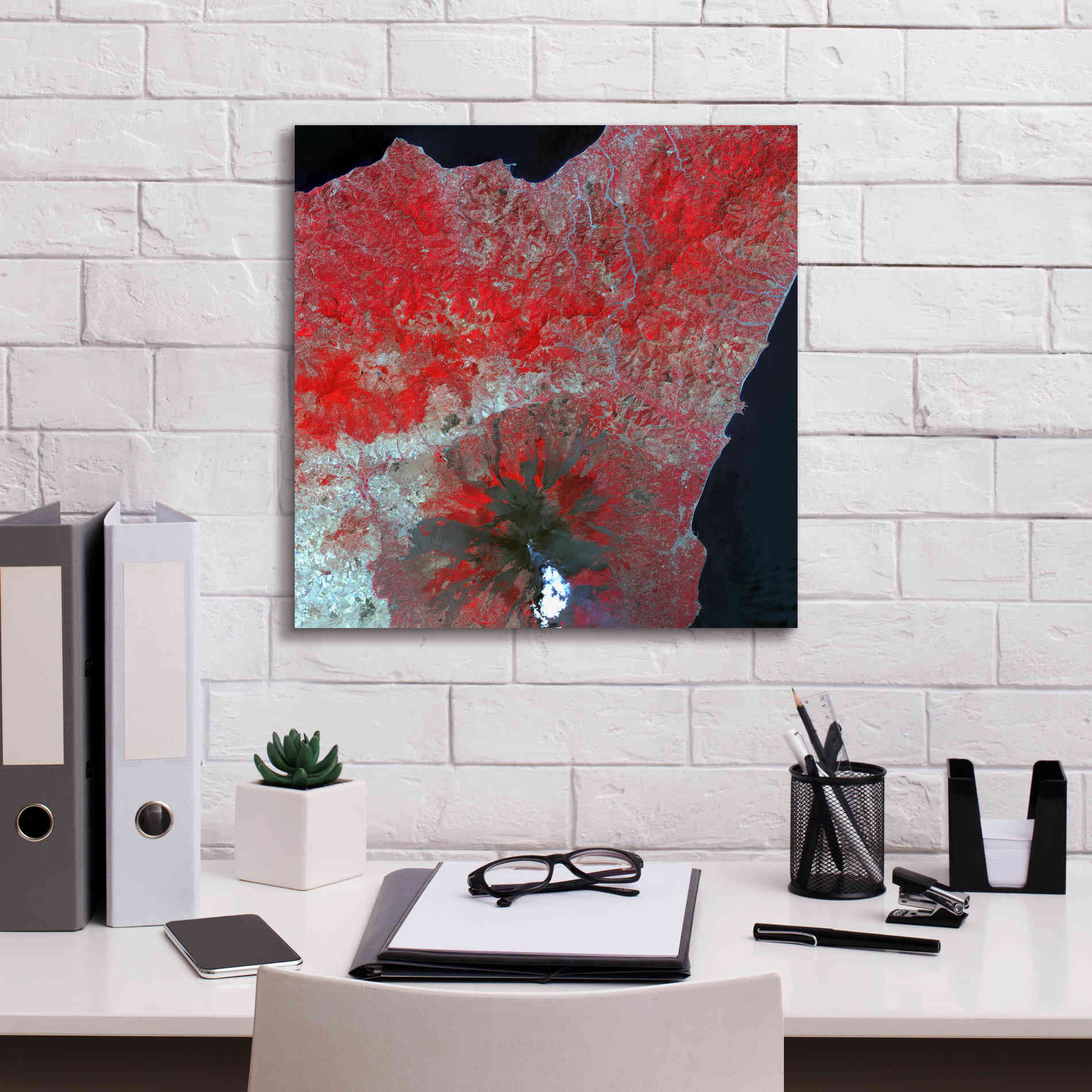 'Earth as Art: Mt. Etna' Canvas Wall Art,18 x 18