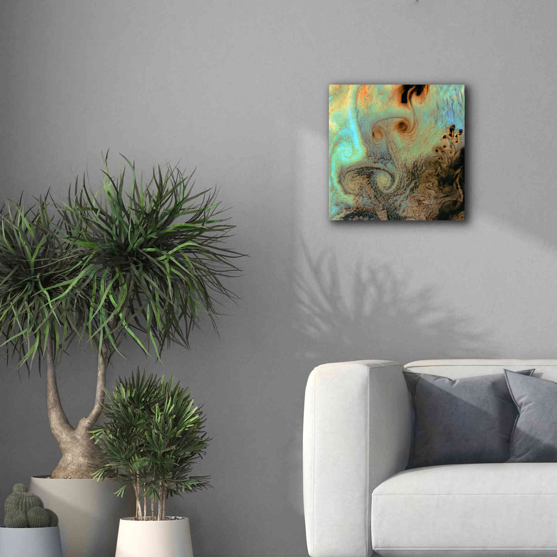 'Earth as Art: Von Karman Vortices' Canvas Wall Art,18 x 18