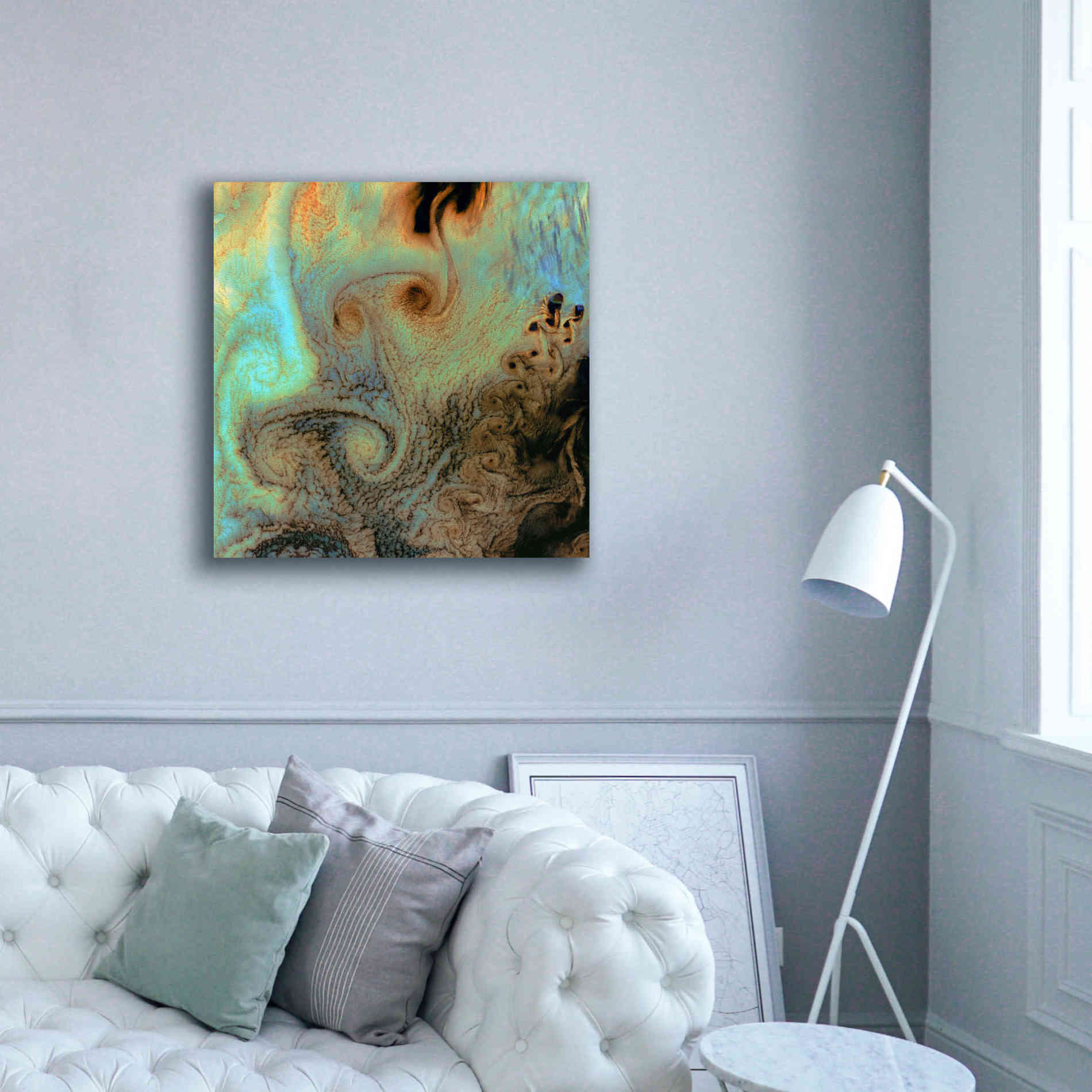 'Earth as Art: Von Karman Vortices' Canvas Wall Art,37 x 37