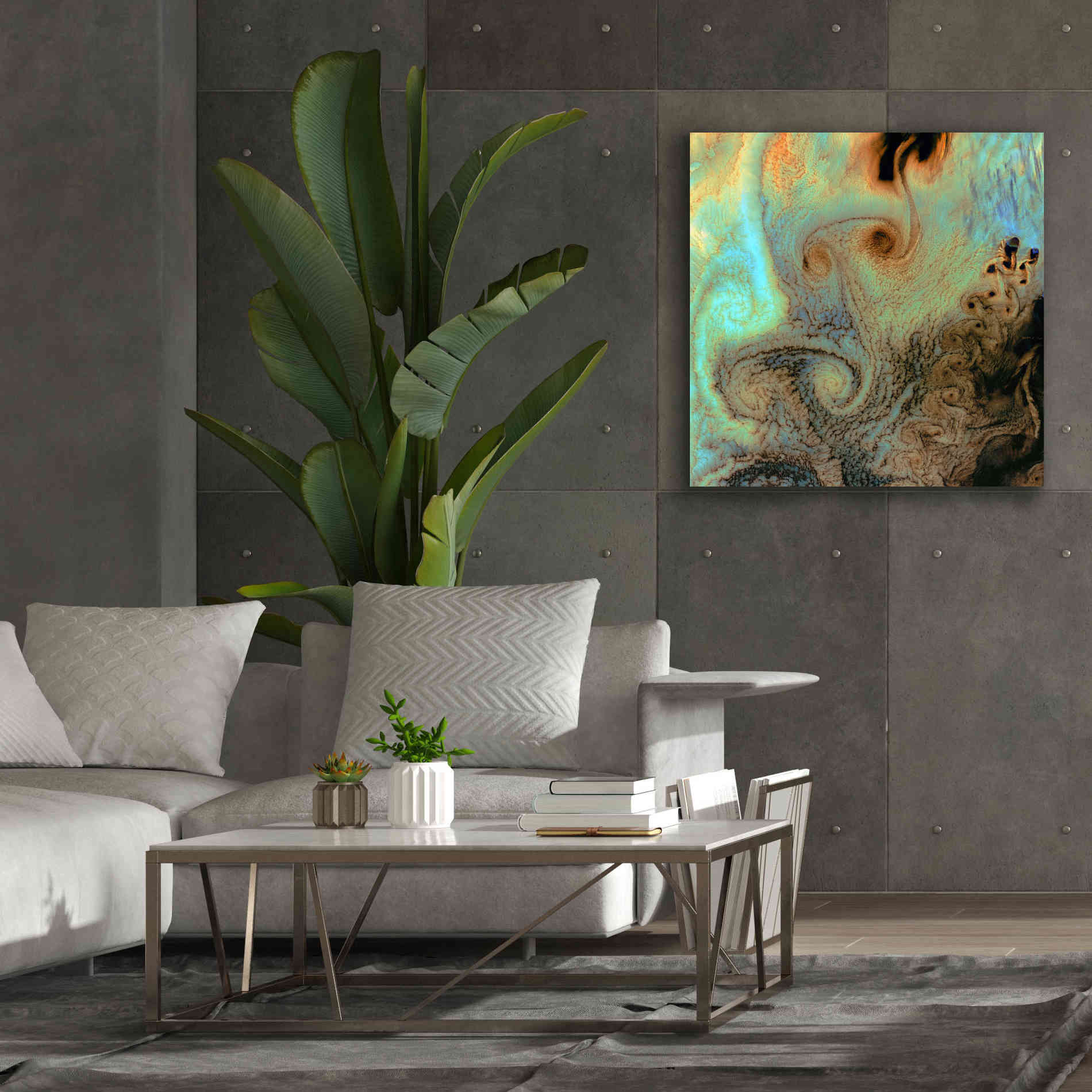 'Earth as Art: Von Karman Vortices' Canvas Wall Art,37 x 37
