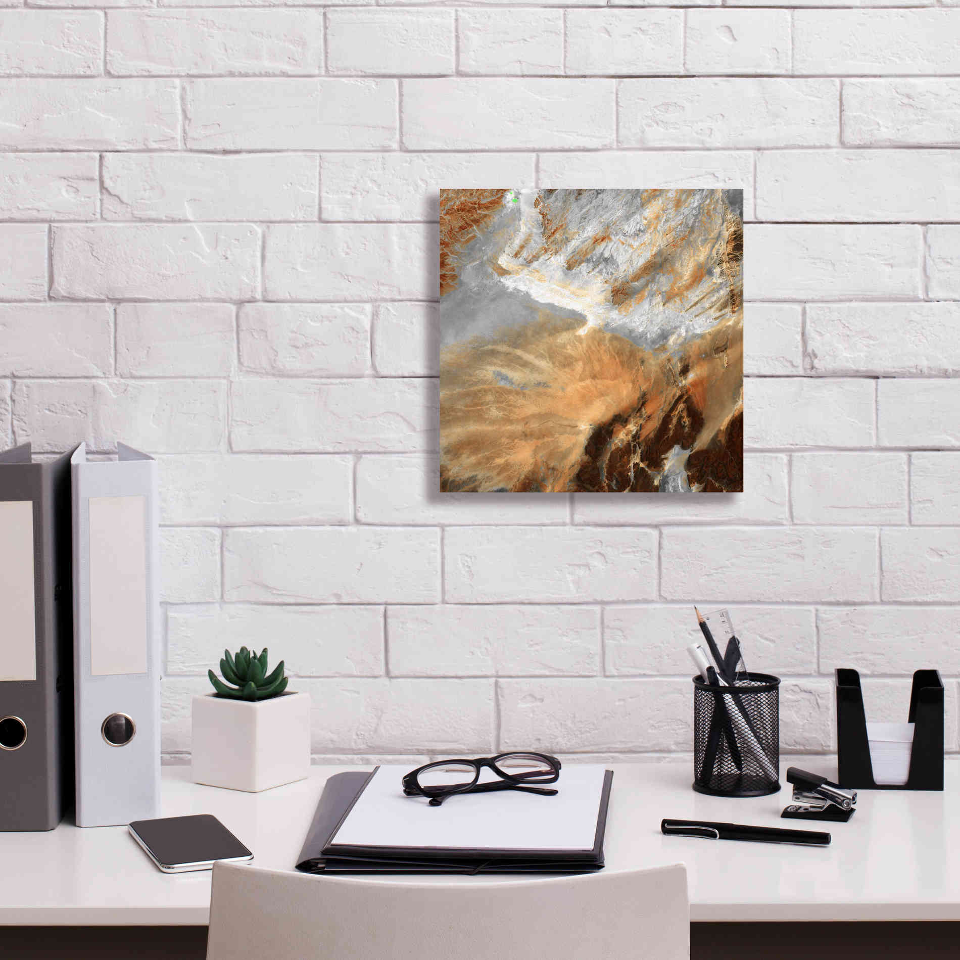 'Earth as Art: Algerian Sahara,' Canvas Wall Art,12 x 12