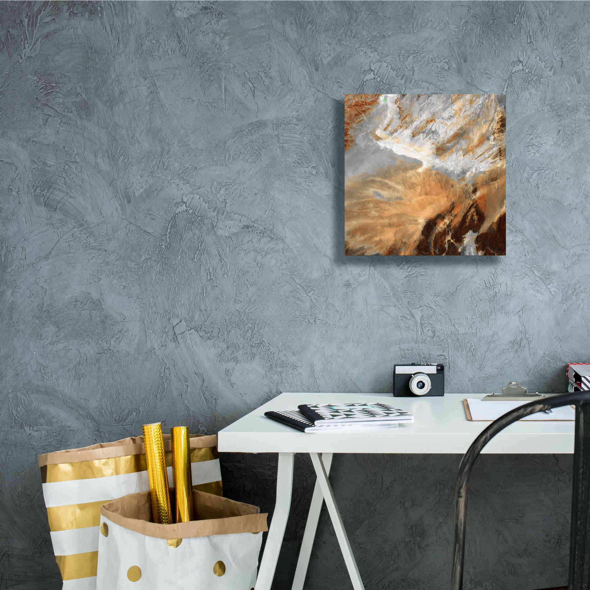 'Earth as Art: Algerian Sahara,' Canvas Wall Art,12 x 12