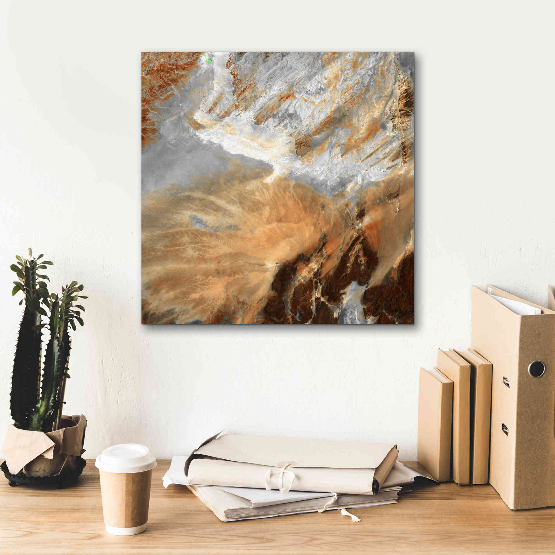 'Earth as Art: Algerian Sahara,' Canvas Wall Art,18 x 18