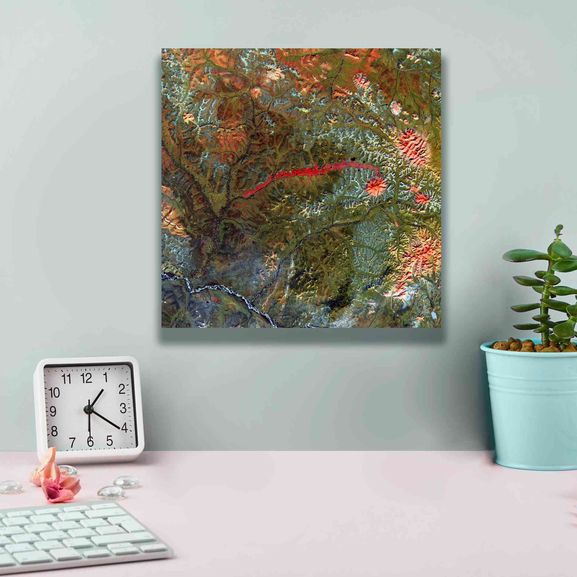 'Earth as Art: Anyuyskiy Volcano,' Canvas Wall Art,12 x 12