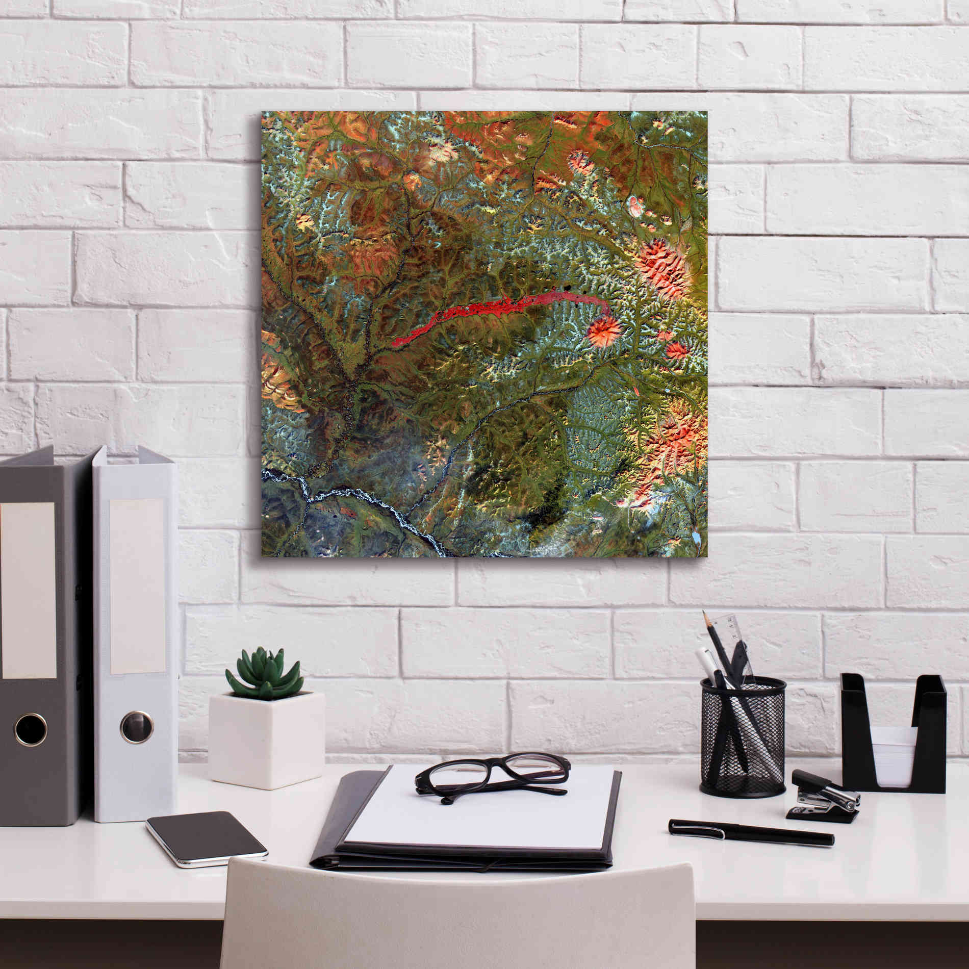 'Earth as Art: Anyuyskiy Volcano,' Canvas Wall Art,18 x 18