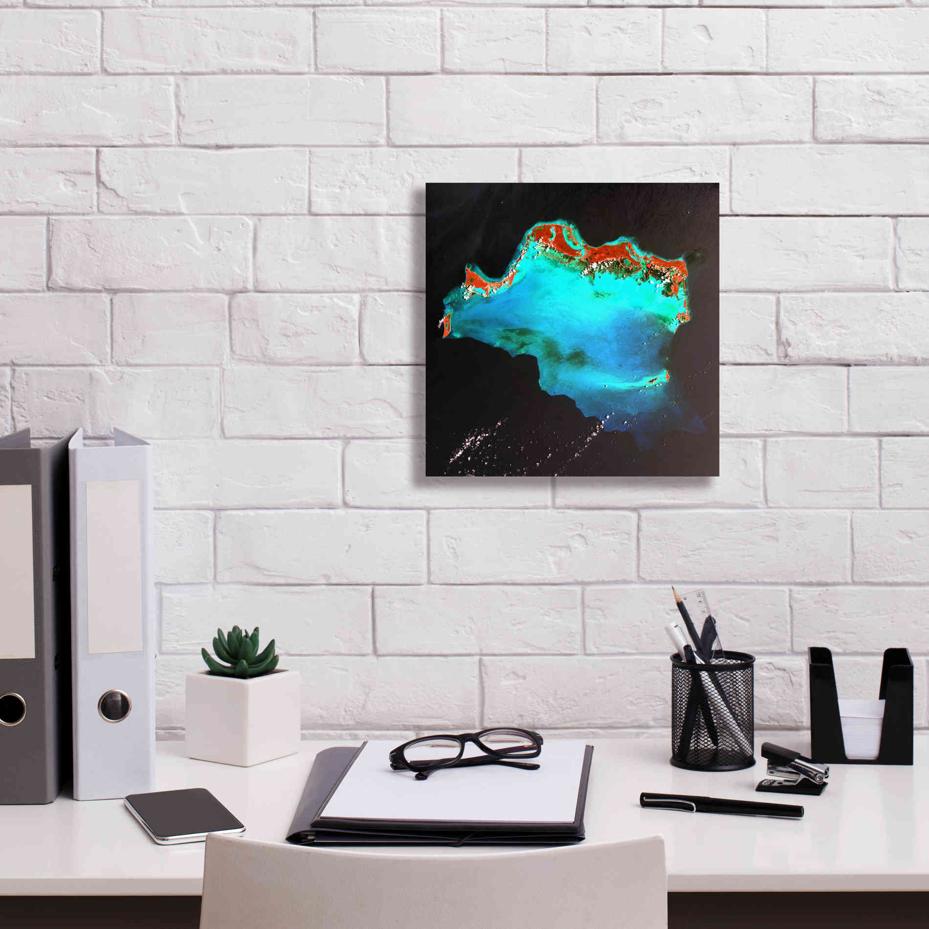'Earth as Art: Caribbean Luxury,' Canvas Wall Art,12 x 12