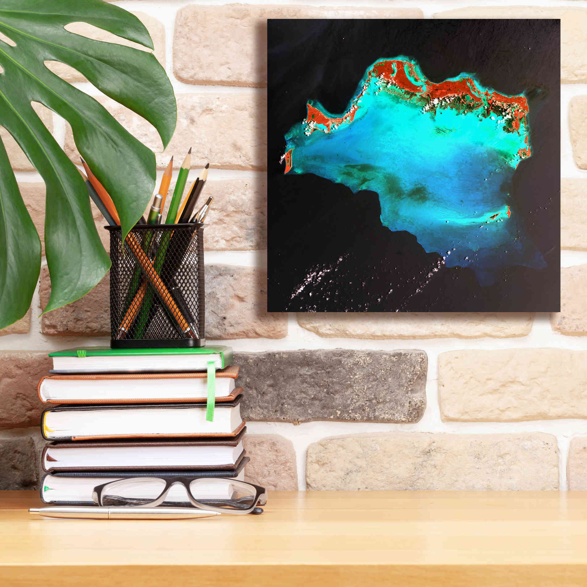 'Earth as Art: Caribbean Luxury,' Canvas Wall Art,12 x 12