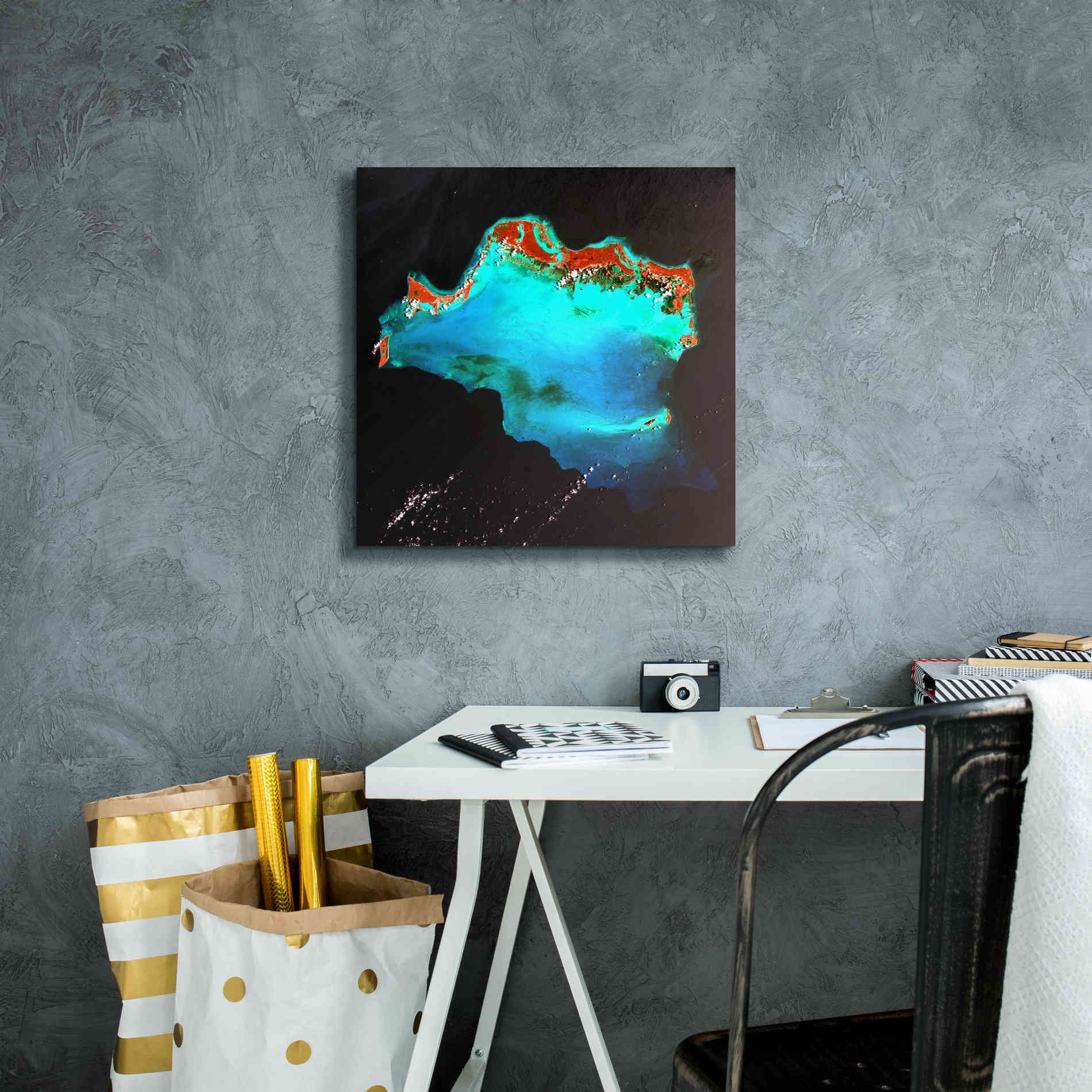 'Earth as Art: Caribbean Luxury,' Canvas Wall Art,18 x 18