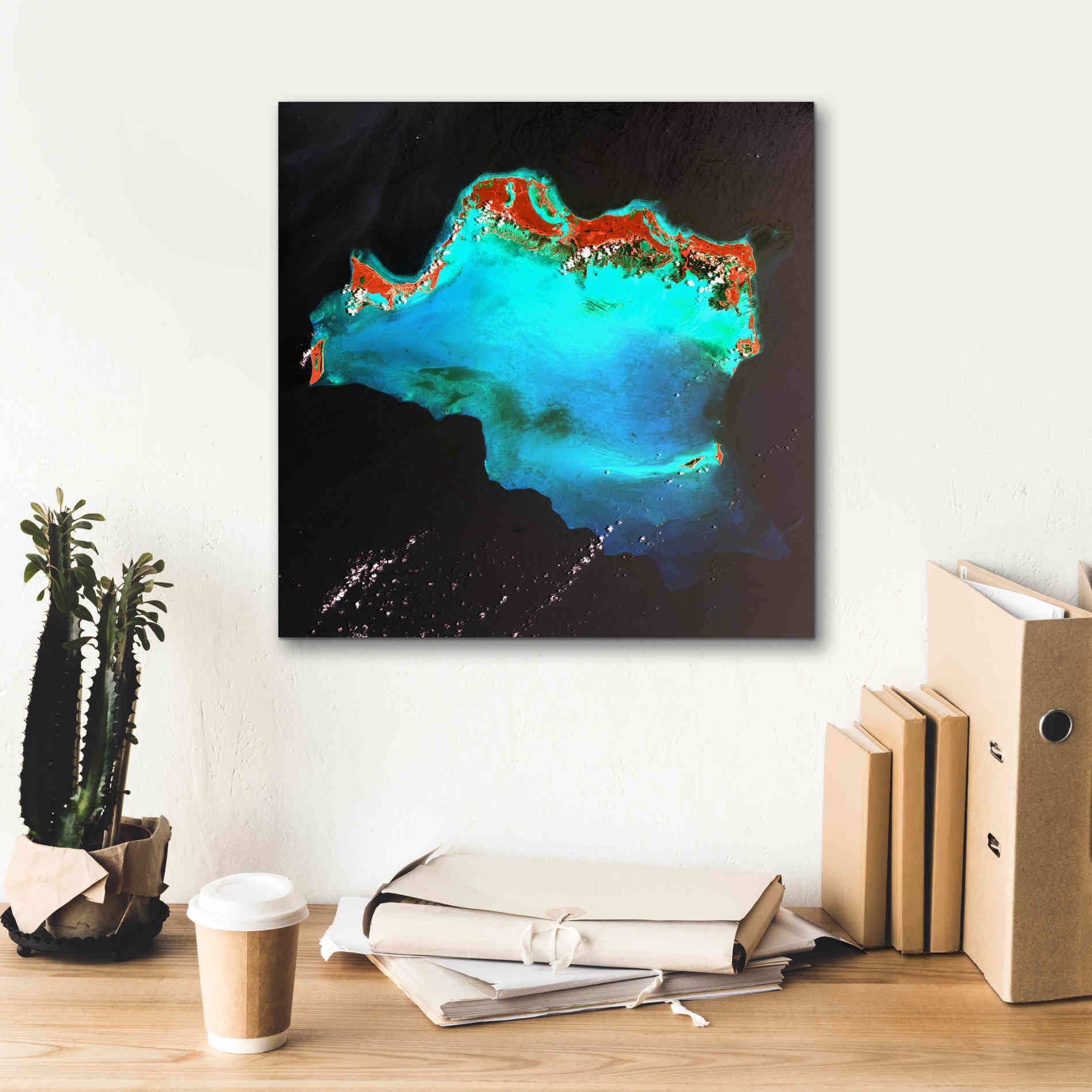 'Earth as Art: Caribbean Luxury,' Canvas Wall Art,18 x 18