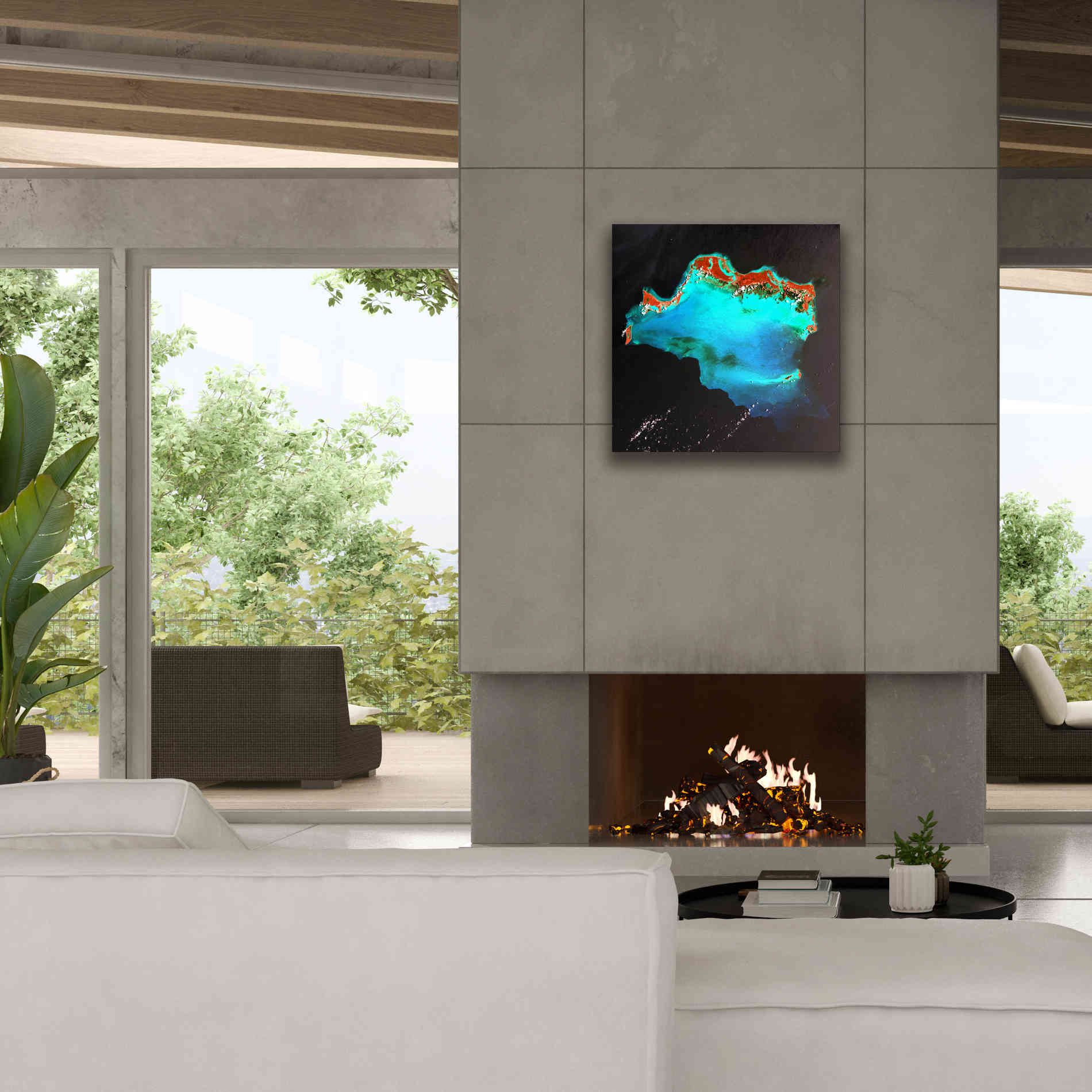 'Earth as Art: Caribbean Luxury,' Canvas Wall Art,26 x 26