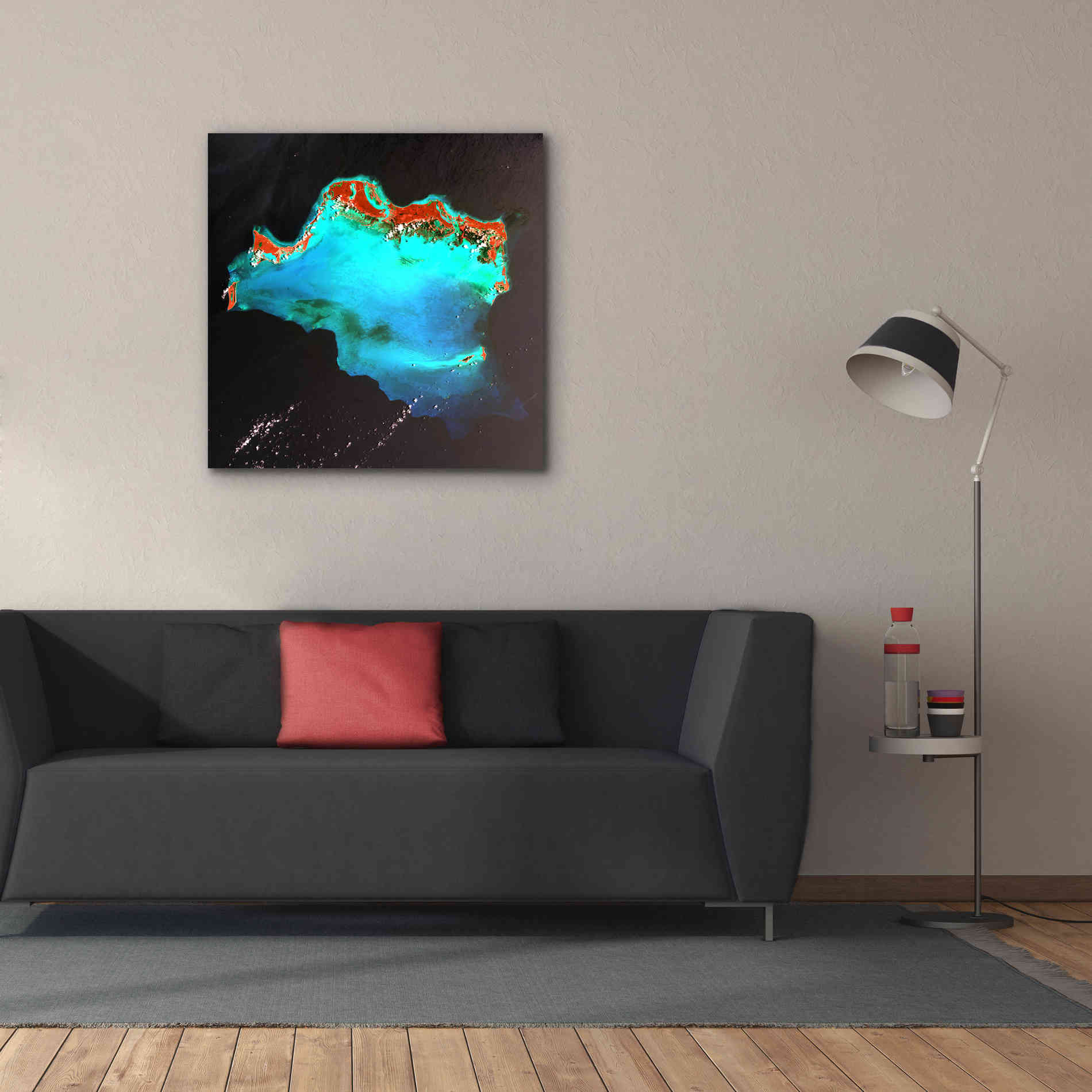 'Earth as Art: Caribbean Luxury,' Canvas Wall Art,37 x 37