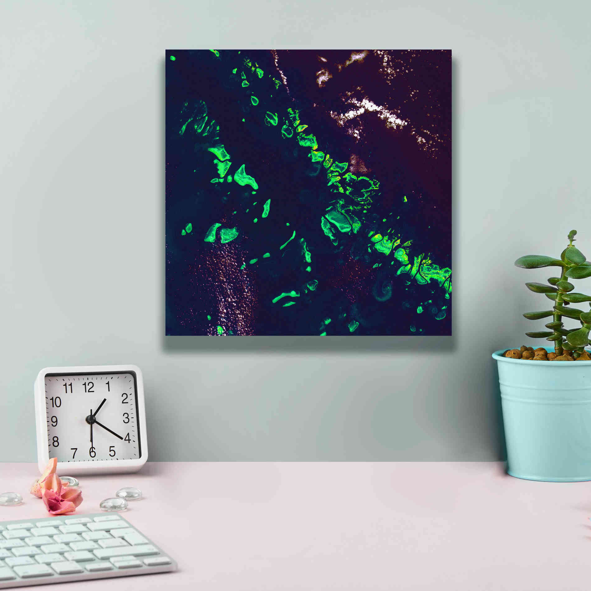 'Earth as Art: Great Barrier Reef,' Canvas Wall Art,12 x 12