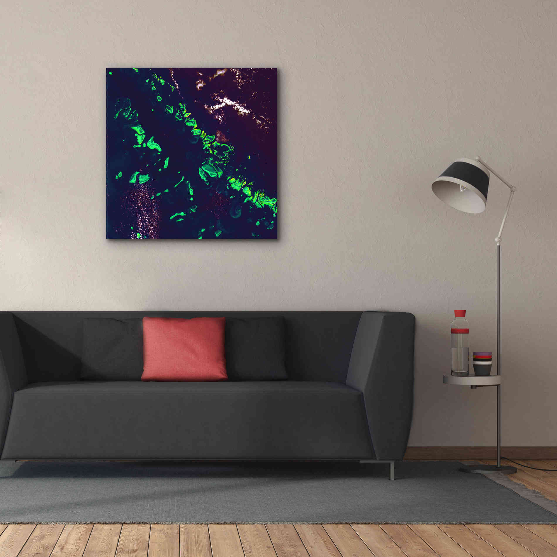 'Earth as Art: Great Barrier Reef,' Canvas Wall Art,37 x 37