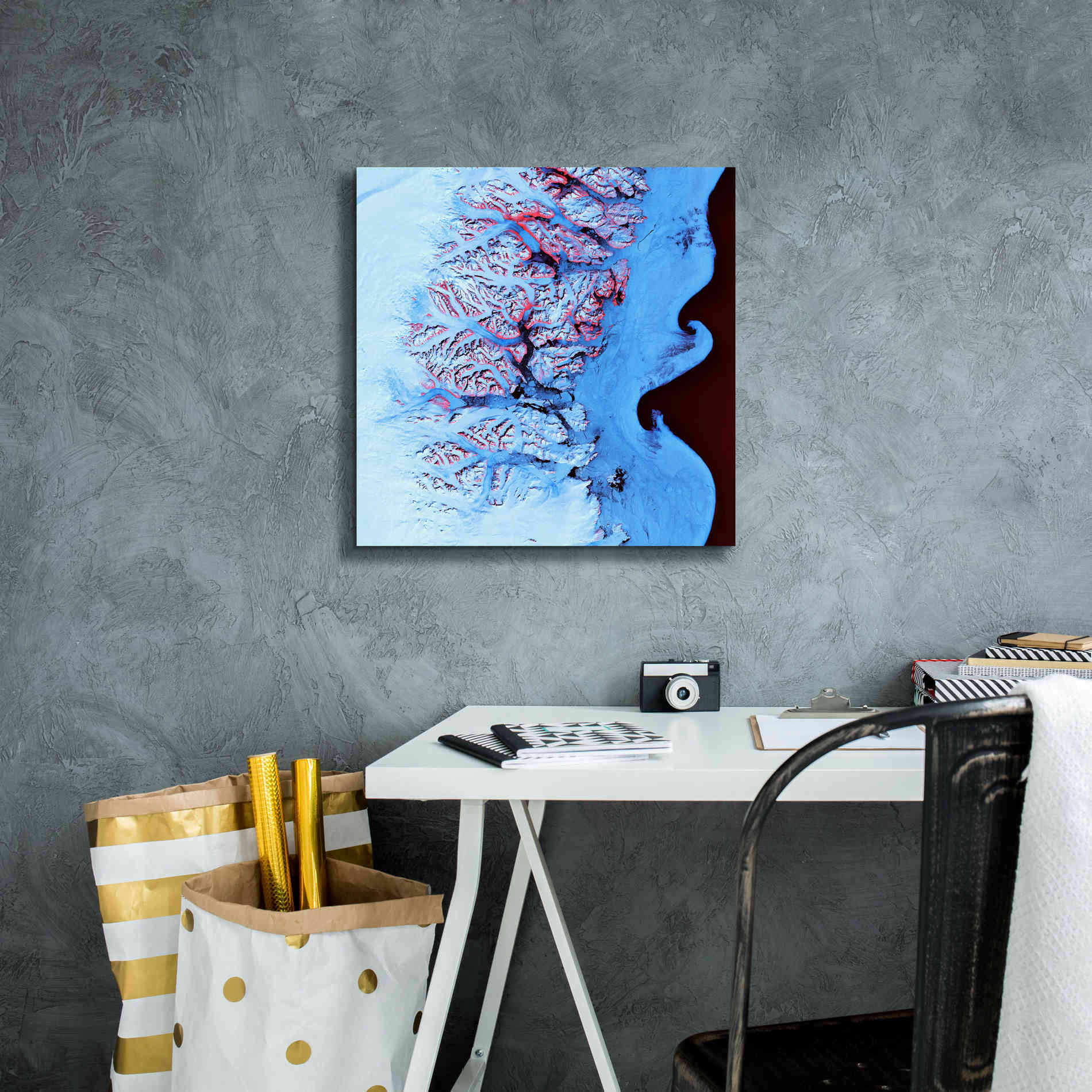 'Earth as Art: Ice Waves,' Canvas Wall Art,18 x 18