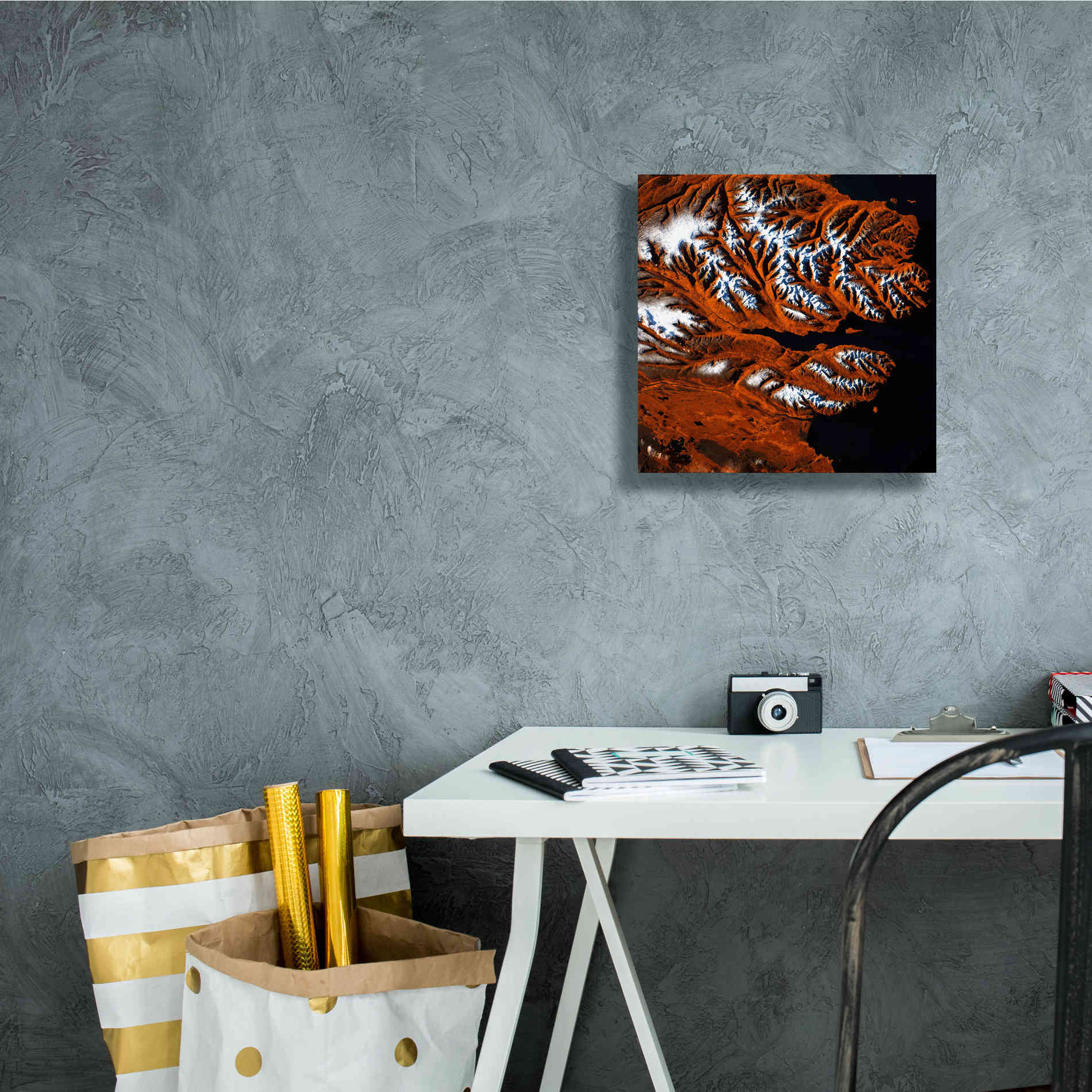 'Earth as Art: Icelandic Tiger,' Canvas Wall Art,12 x 12