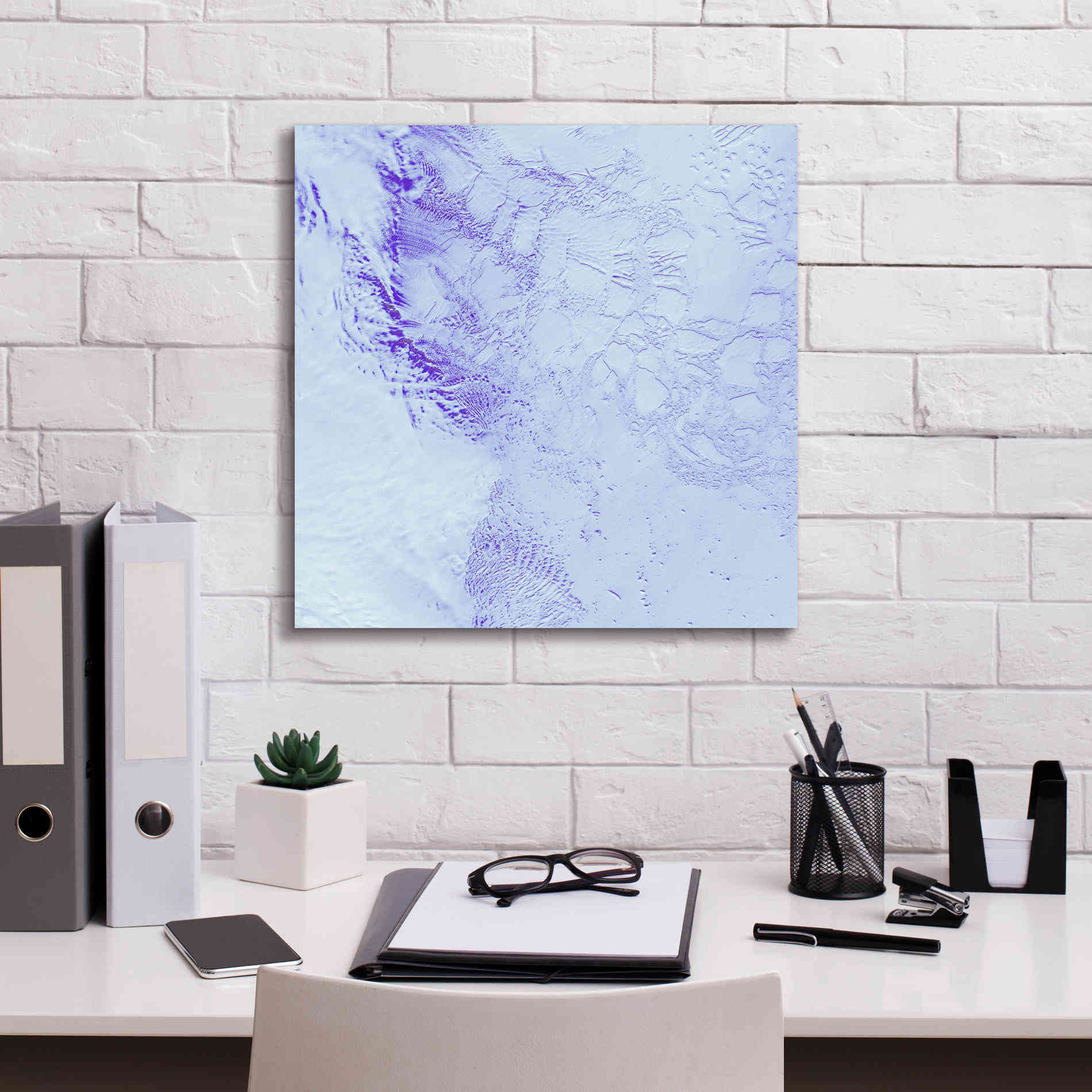 'Earth as Art: Robinson Glacier,' Canvas Wall Art,18 x 18