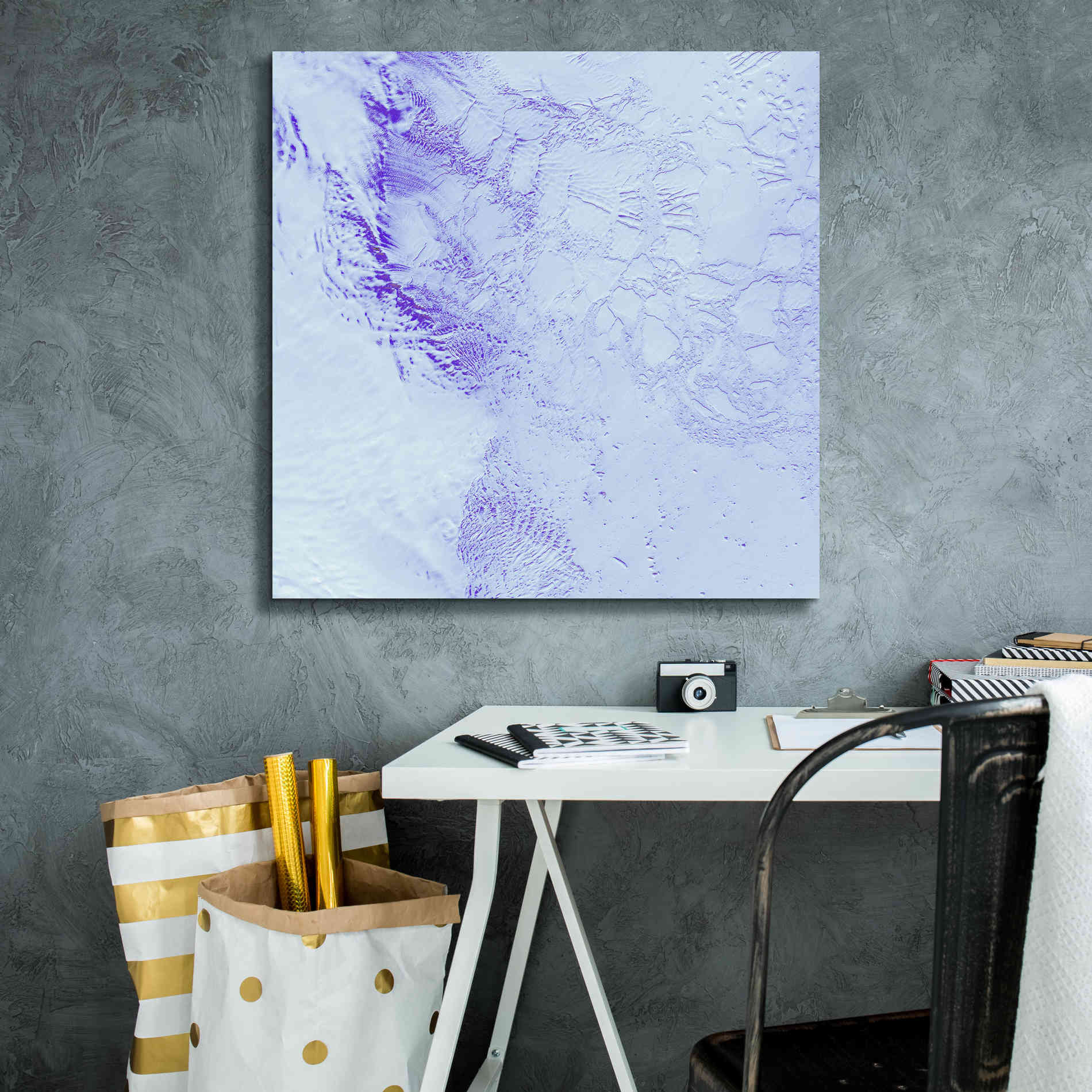 'Earth as Art: Robinson Glacier,' Canvas Wall Art,26 x 26