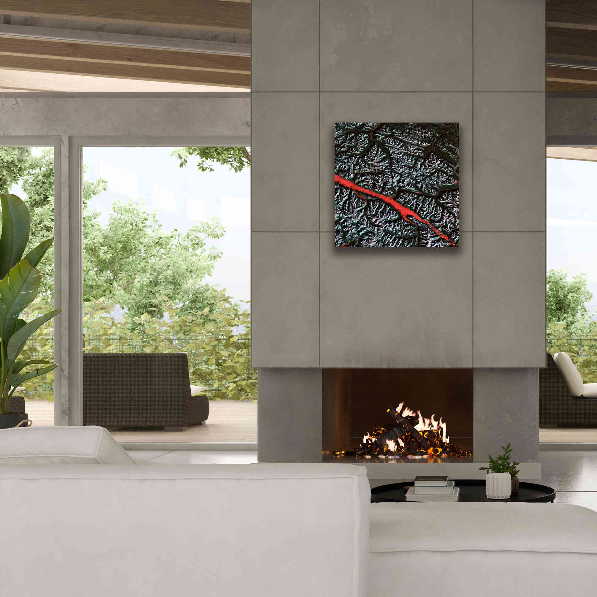'Earth as Art: Rocky Mountain Trench,' Canvas Wall Art,26 x 26