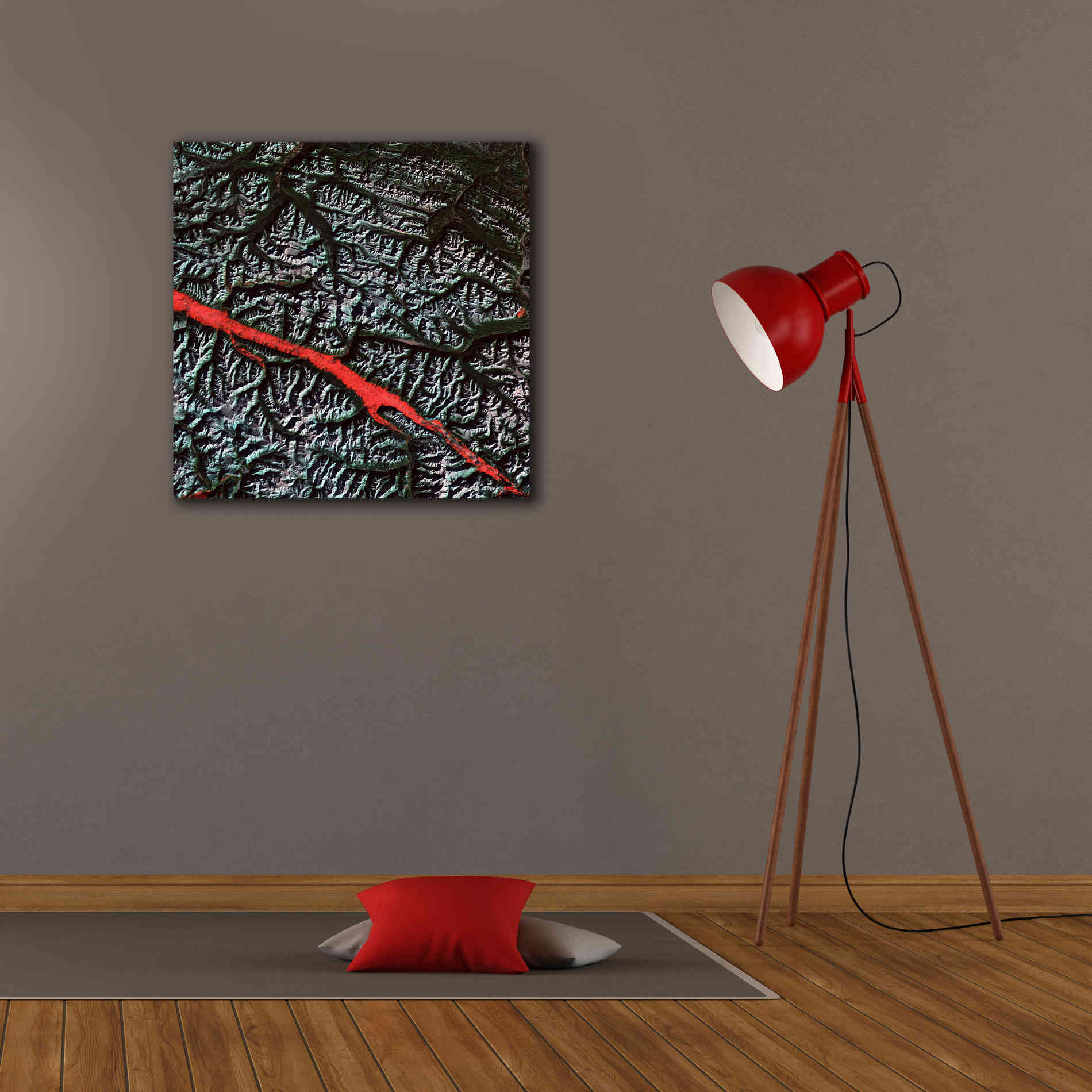 'Earth as Art: Rocky Mountain Trench,' Canvas Wall Art,26 x 26