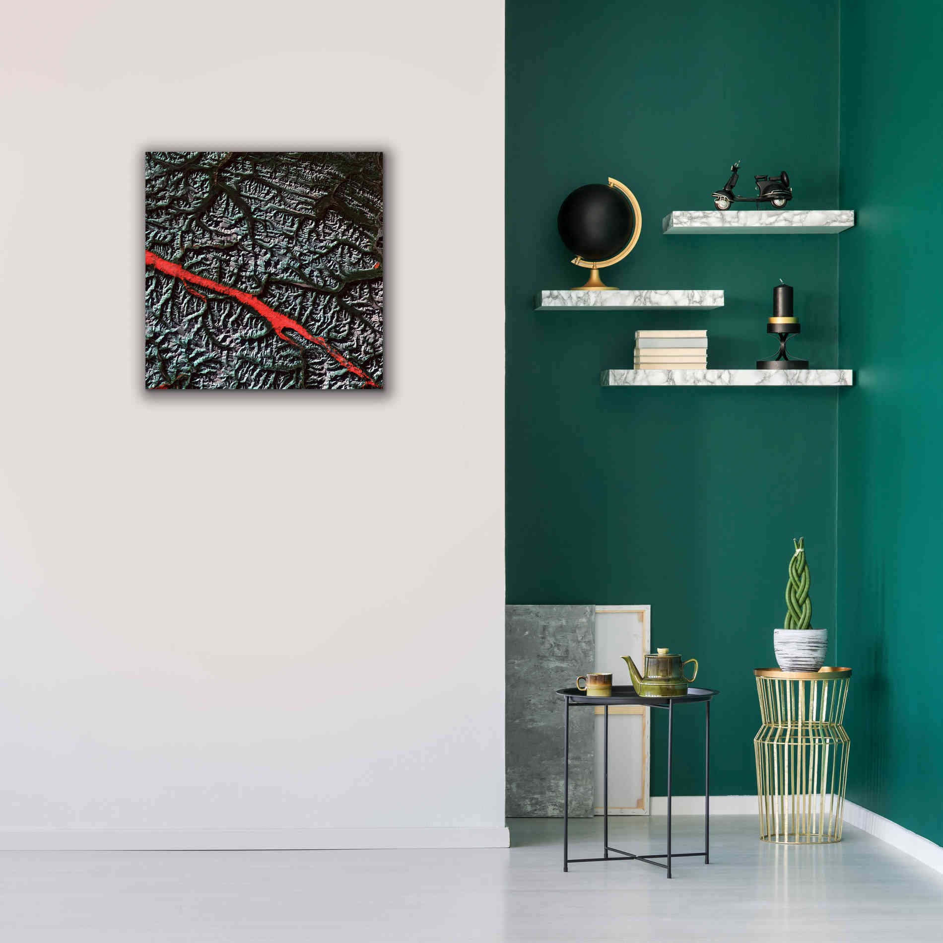 'Earth as Art: Rocky Mountain Trench,' Canvas Wall Art,26 x 26