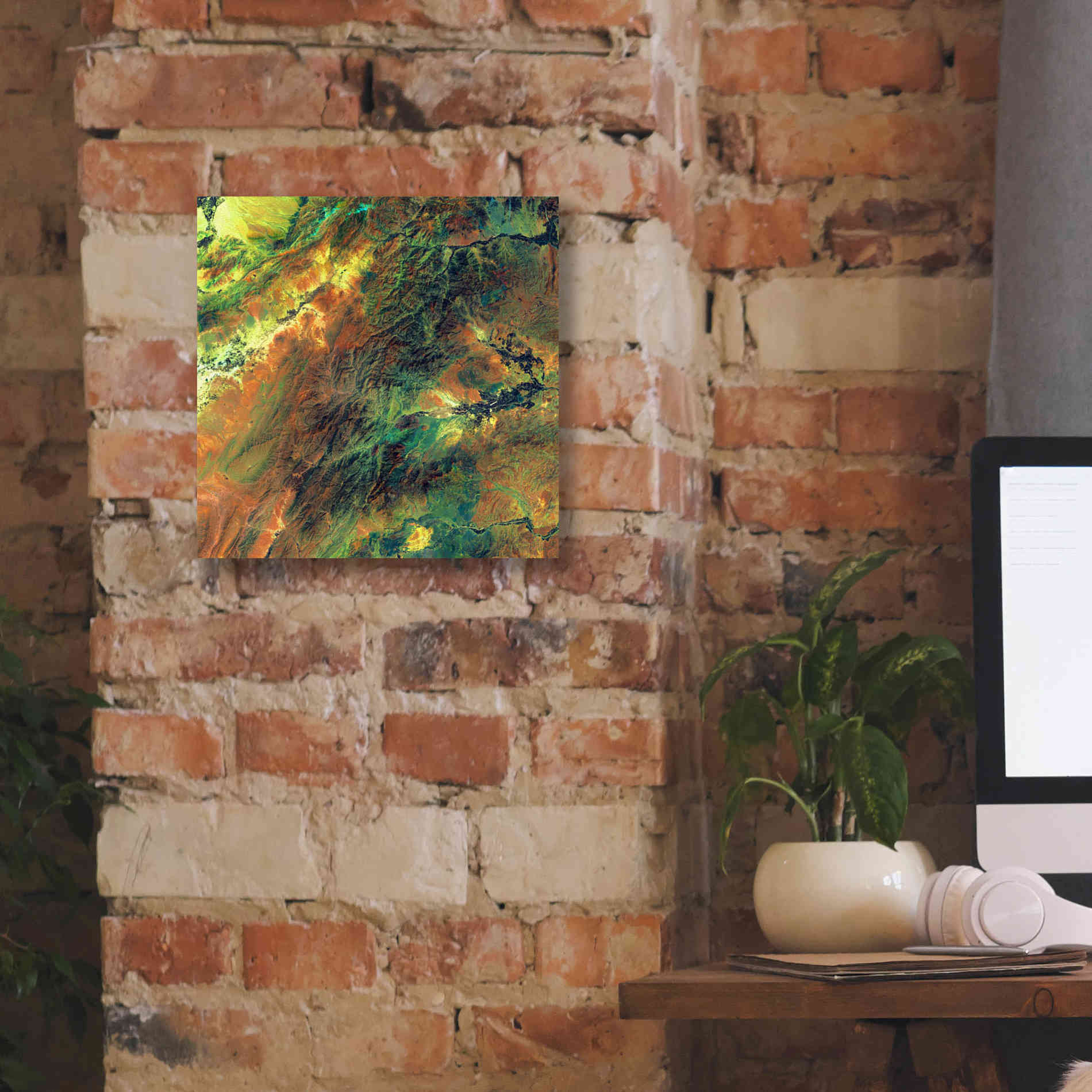 'Earth as Art: Rugged Terrain,' Canvas Wall Art,12 x 12