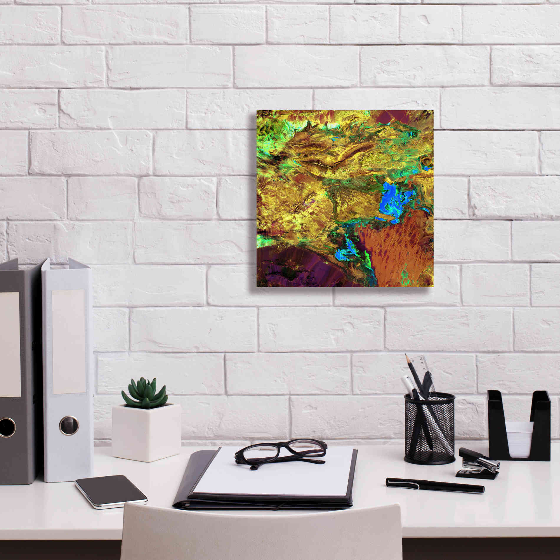 'Earth as Art: Spilled Paint,' Canvas Wall Art,12 x 12