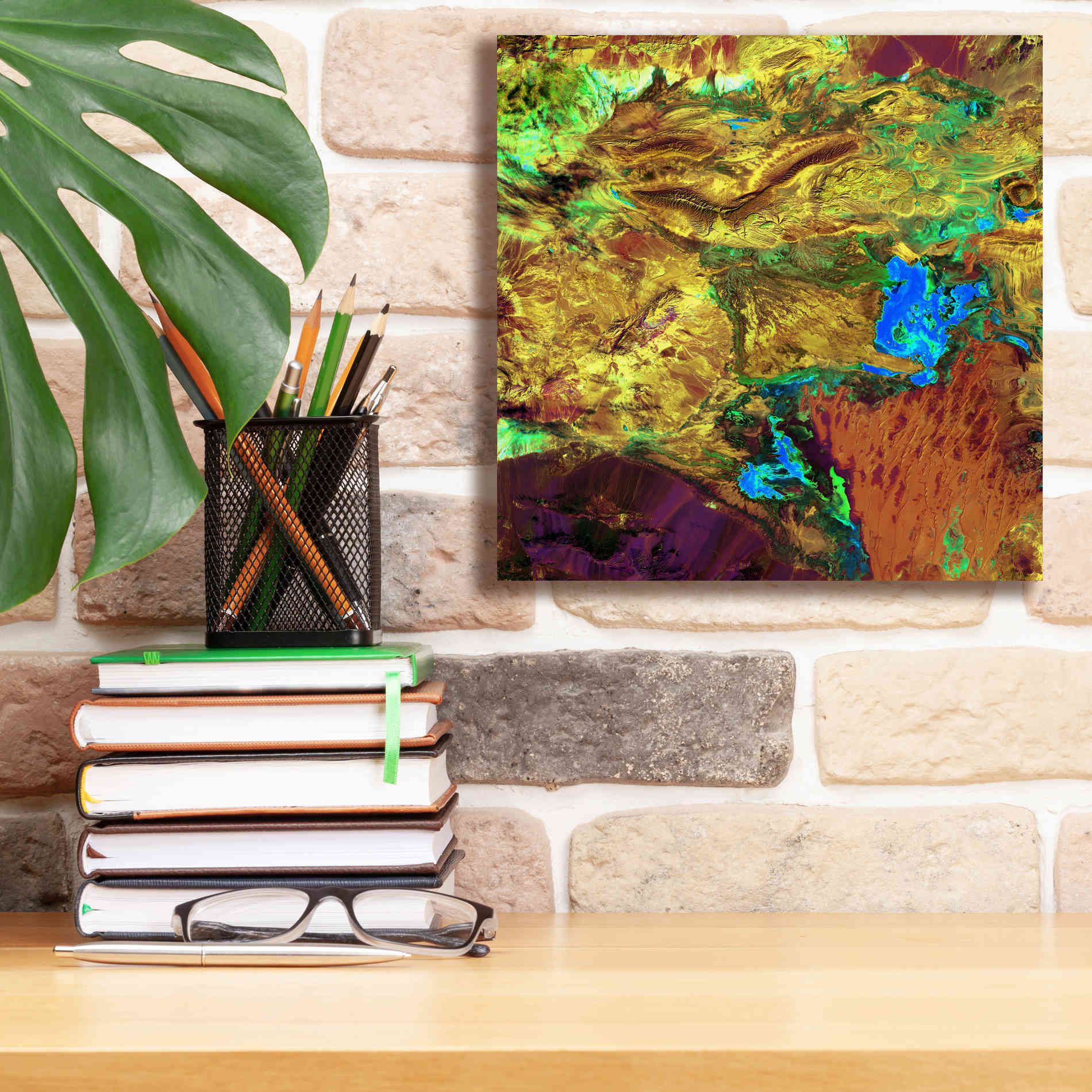 'Earth as Art: Spilled Paint,' Canvas Wall Art,12 x 12