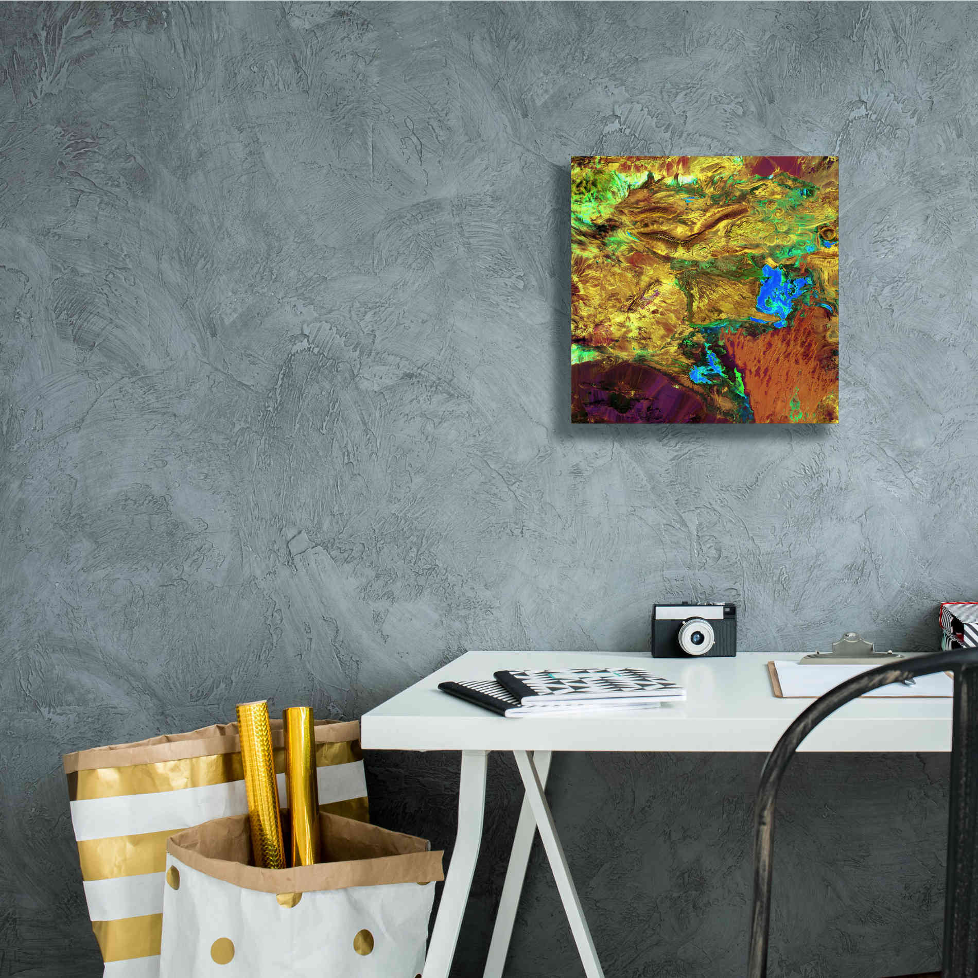 'Earth as Art: Spilled Paint,' Canvas Wall Art,12 x 12