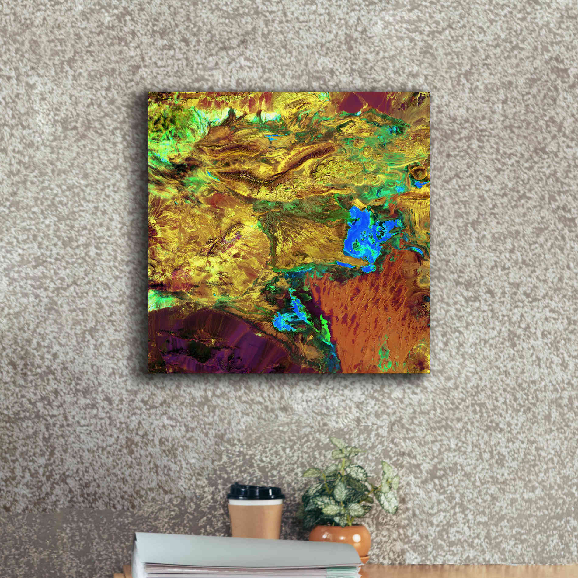 'Earth as Art: Spilled Paint,' Canvas Wall Art,18 x 18