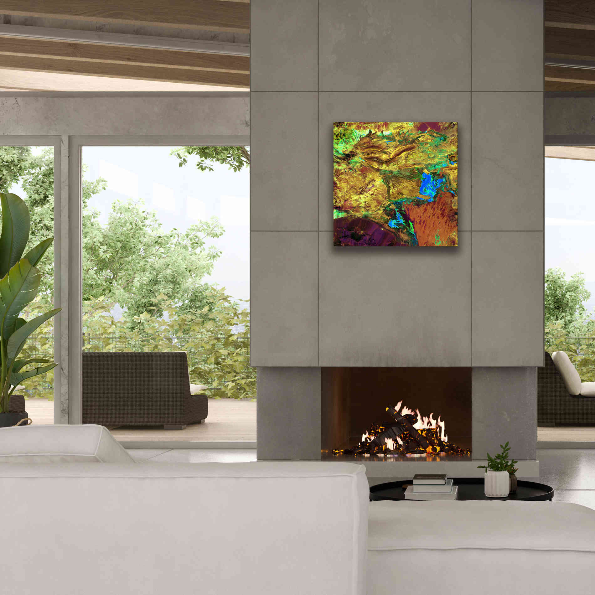 'Earth as Art: Spilled Paint,' Canvas Wall Art,26 x 26