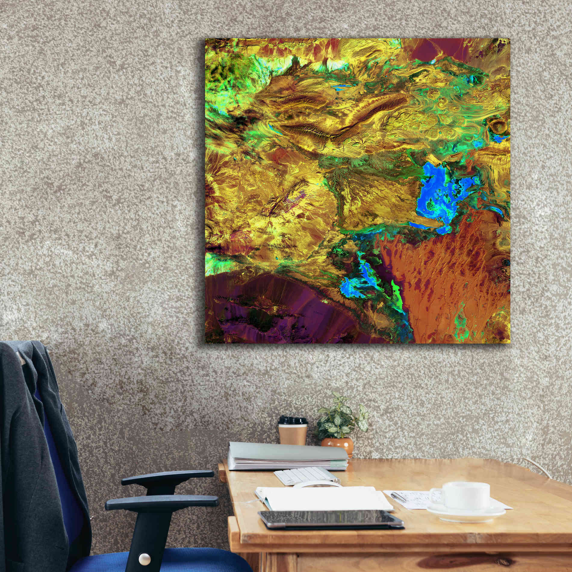 'Earth as Art: Spilled Paint,' Canvas Wall Art,37 x 37