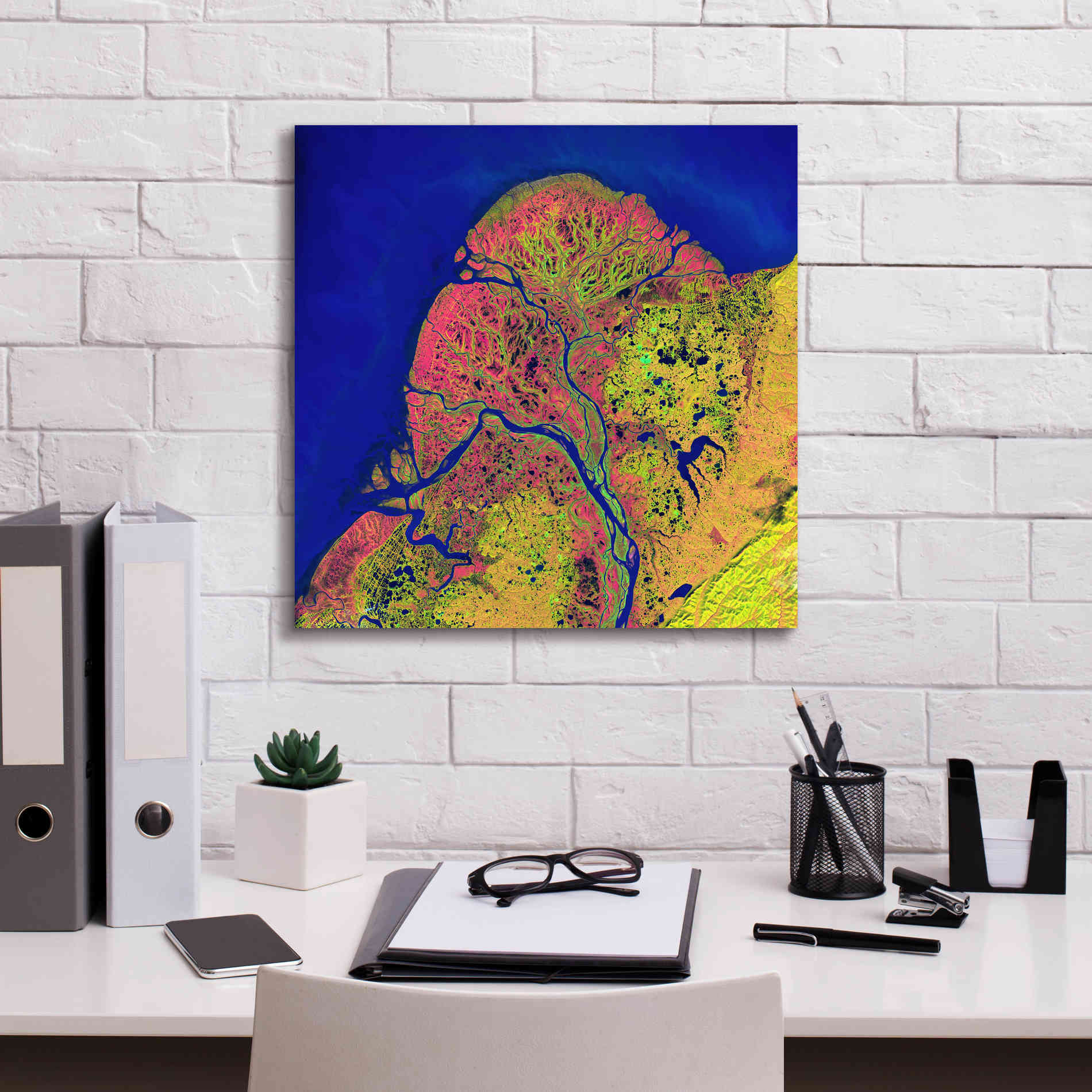 'Earth as Art: Yukon Delta,' Canvas Wall Art,18 x 18