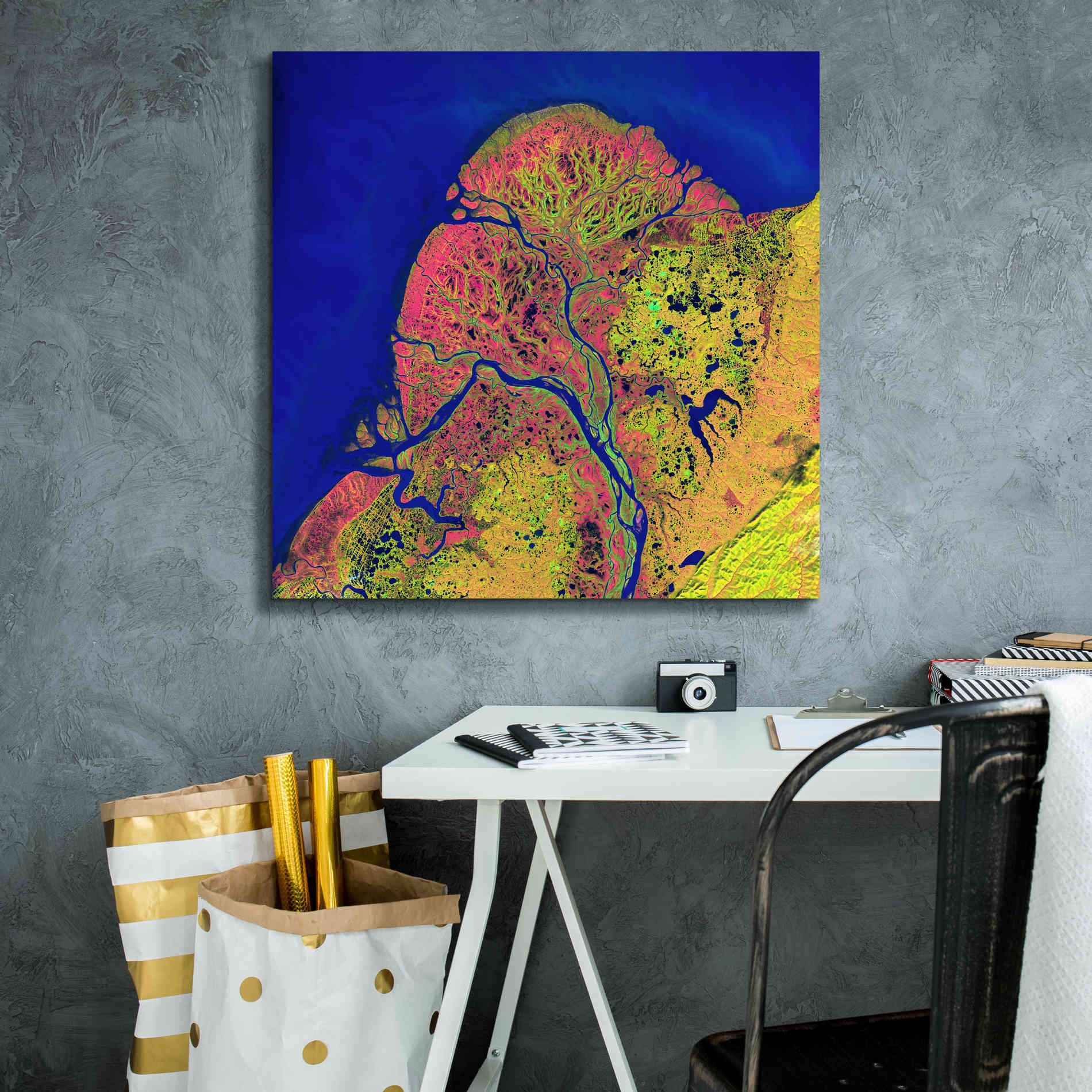 'Earth as Art: Yukon Delta,' Canvas Wall Art,26 x 26