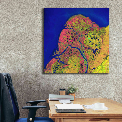 Image of 'Earth as Art: Yukon Delta,' Canvas Wall Art,37 x 37
