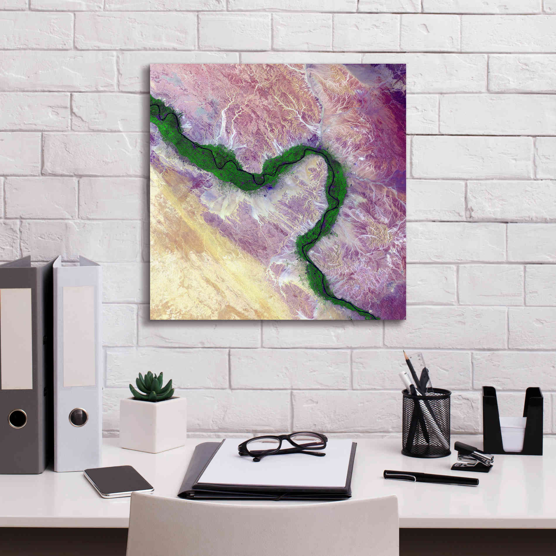 'Earth as Art: Life Along the Nile,' Canvas Wall Art,18 x 18