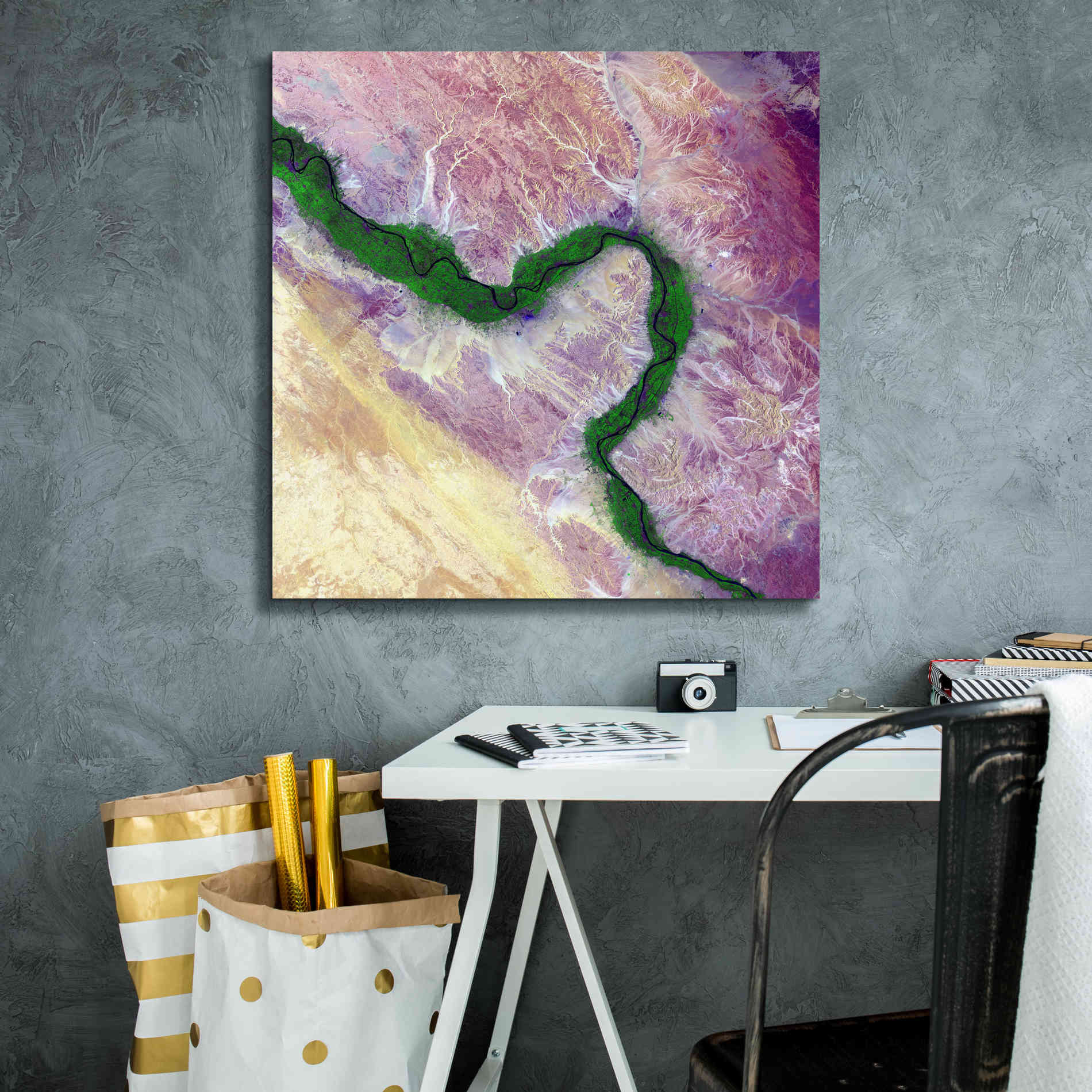 'Earth as Art: Life Along the Nile,' Canvas Wall Art,26 x 26