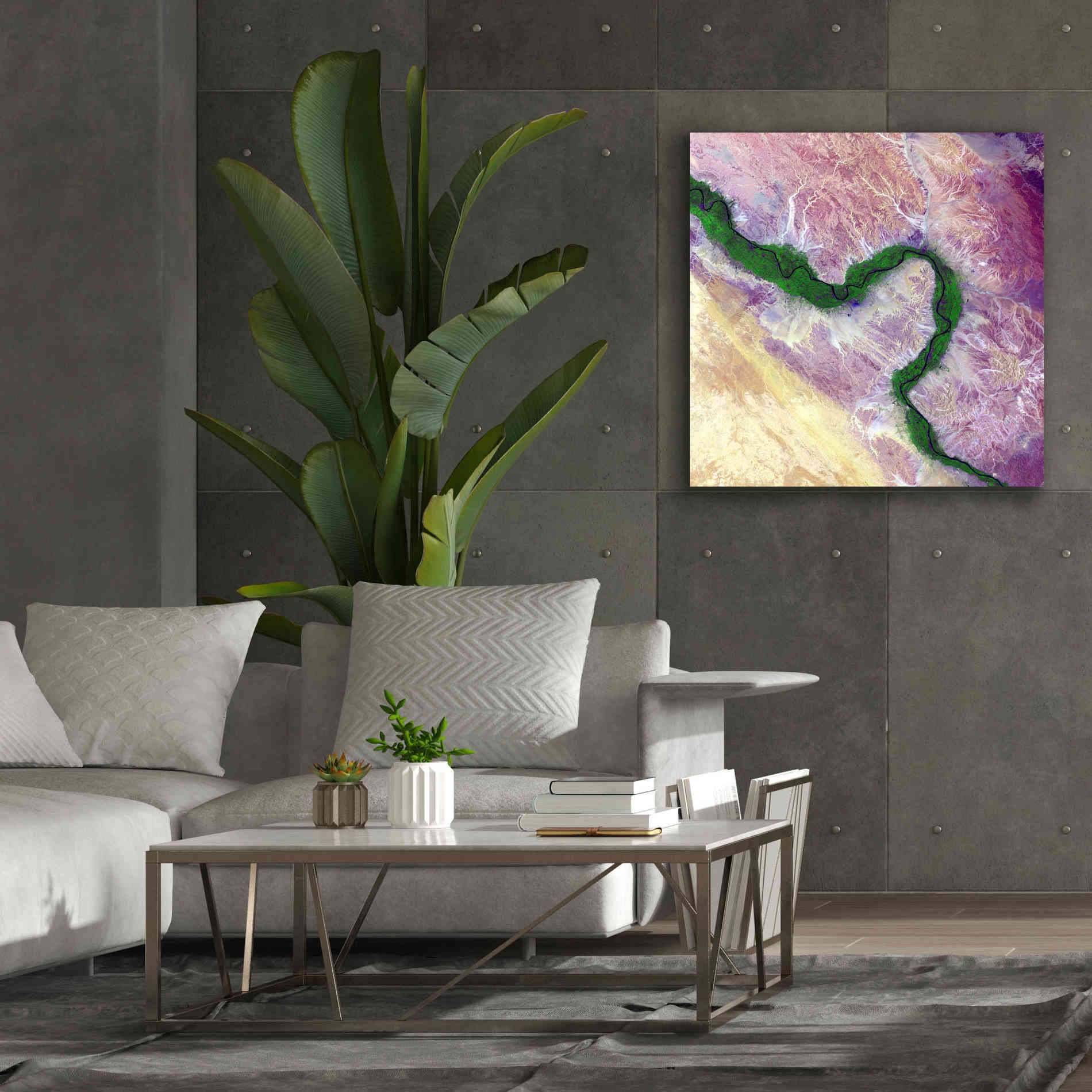 'Earth as Art: Life Along the Nile,' Canvas Wall Art,37 x 37