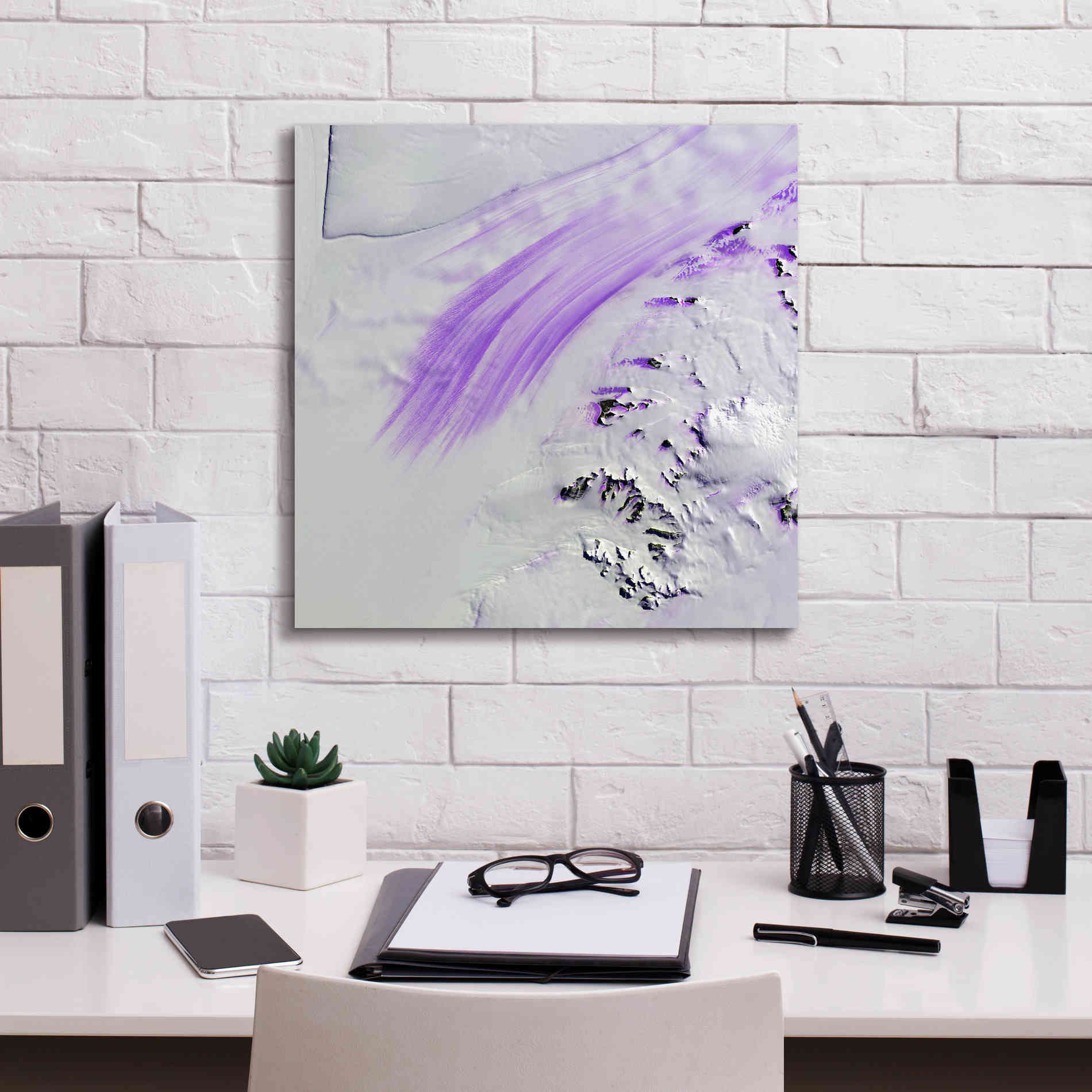 'Earth as Art: Slessor Glacier,' Canvas Wall Art,18 x 18