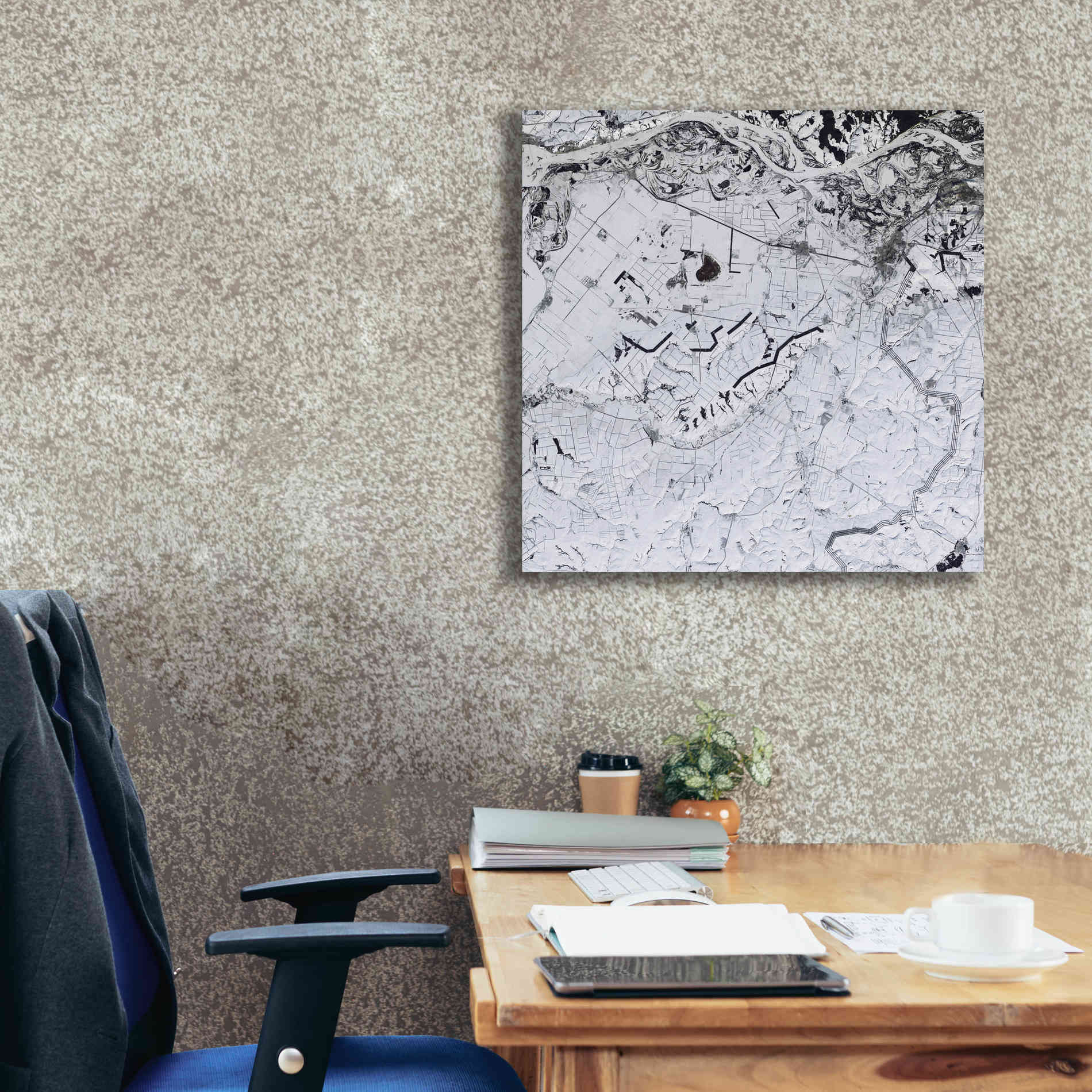 'Earth as Art: Etched in Snow,' Canvas Wall Art,26 x 26