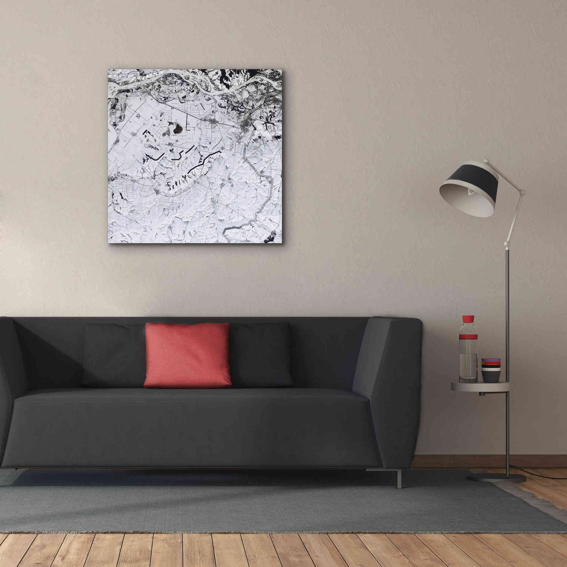 'Earth as Art: Etched in Snow,' Canvas Wall Art,37 x 37