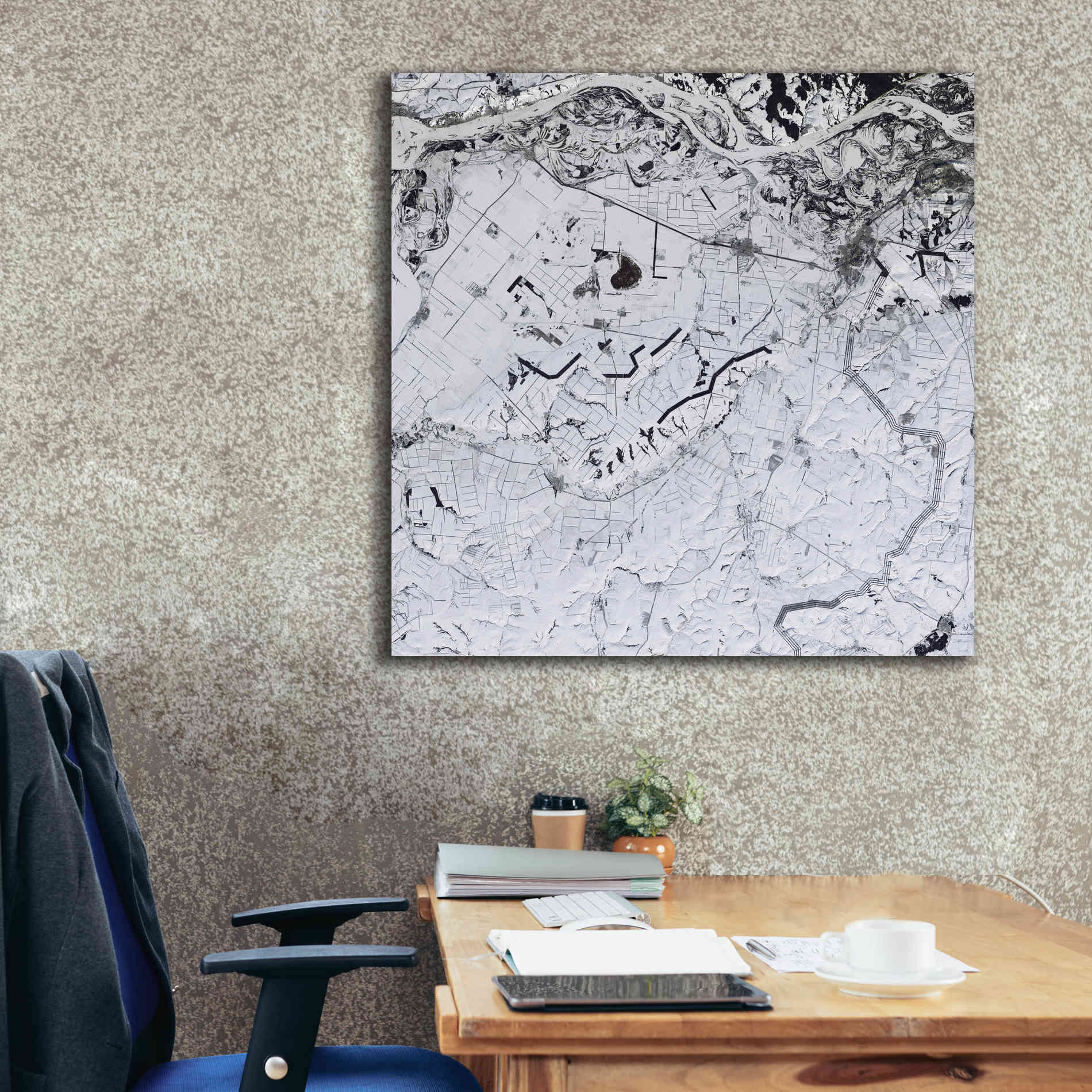 'Earth as Art: Etched in Snow,' Canvas Wall Art,37 x 37