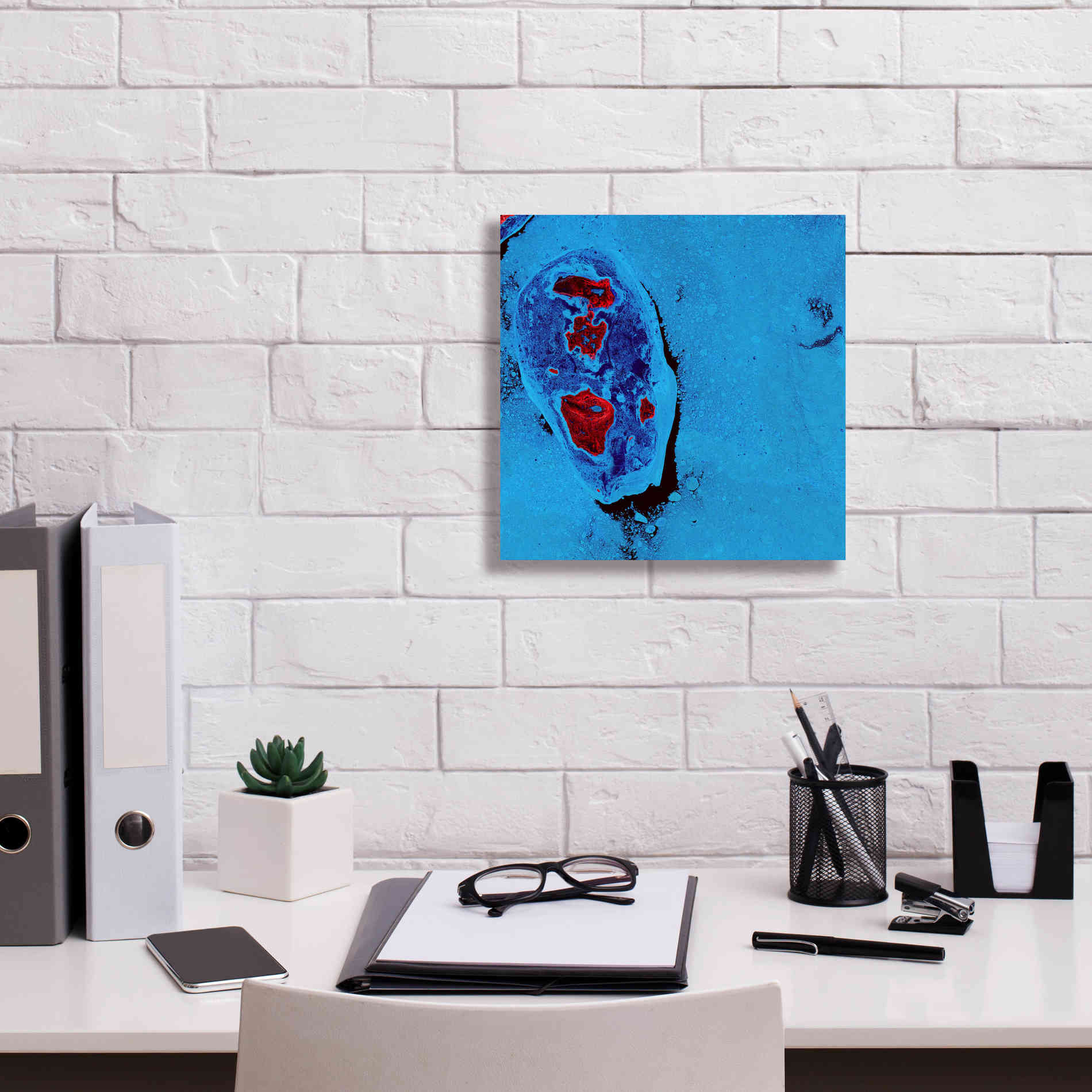 'Earth as Art: Cellular Ice,' Canvas Wall Art,12 x 12