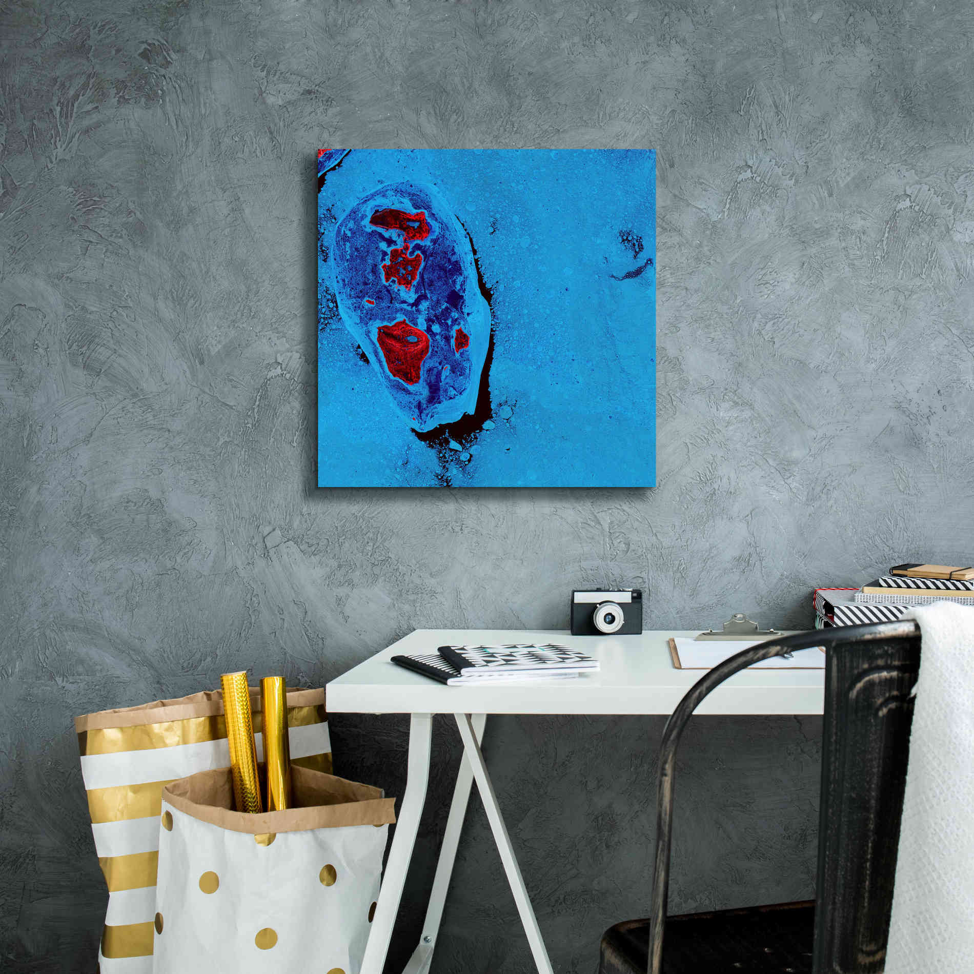 'Earth as Art: Cellular Ice,' Canvas Wall Art,18 x 18