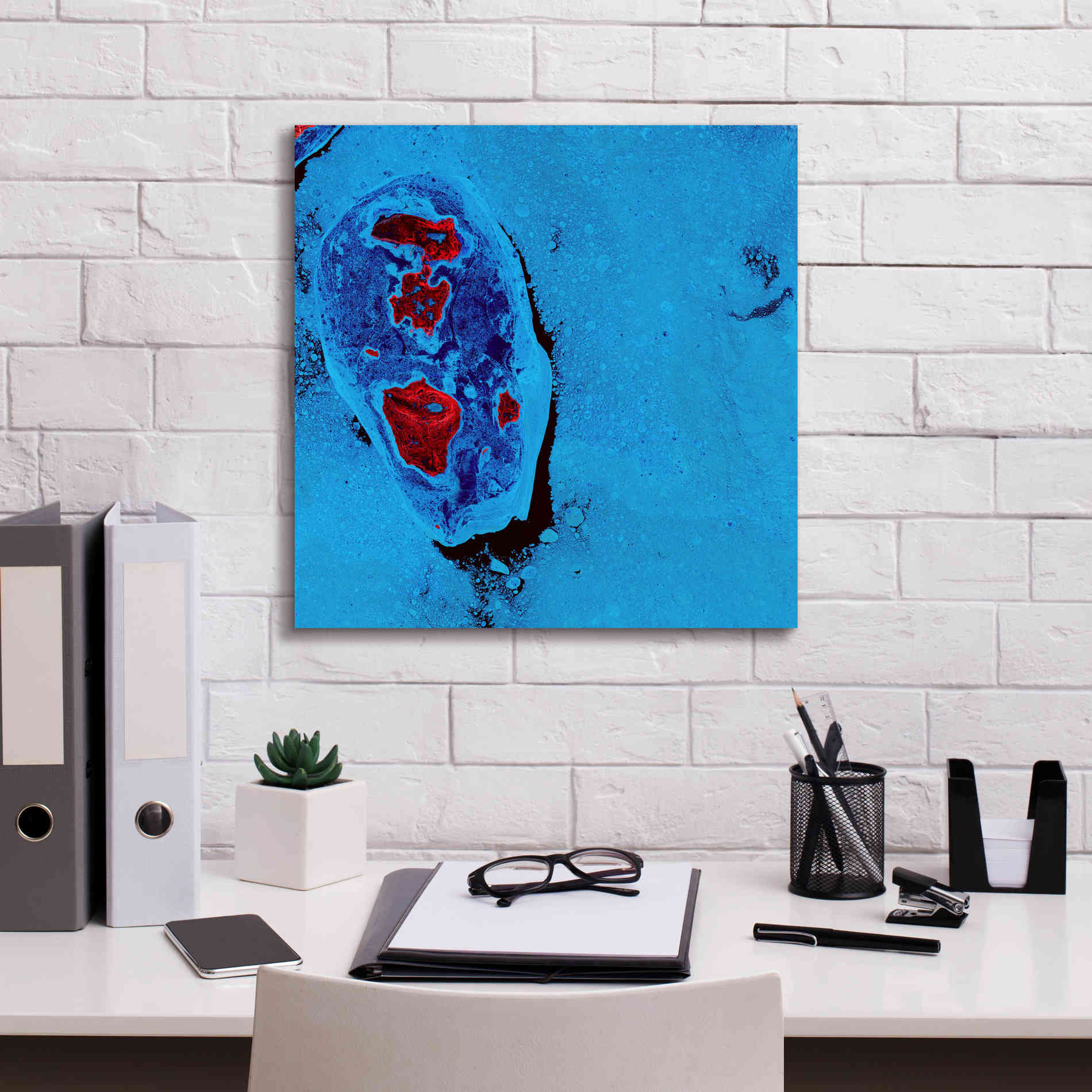 'Earth as Art: Cellular Ice,' Canvas Wall Art,18 x 18